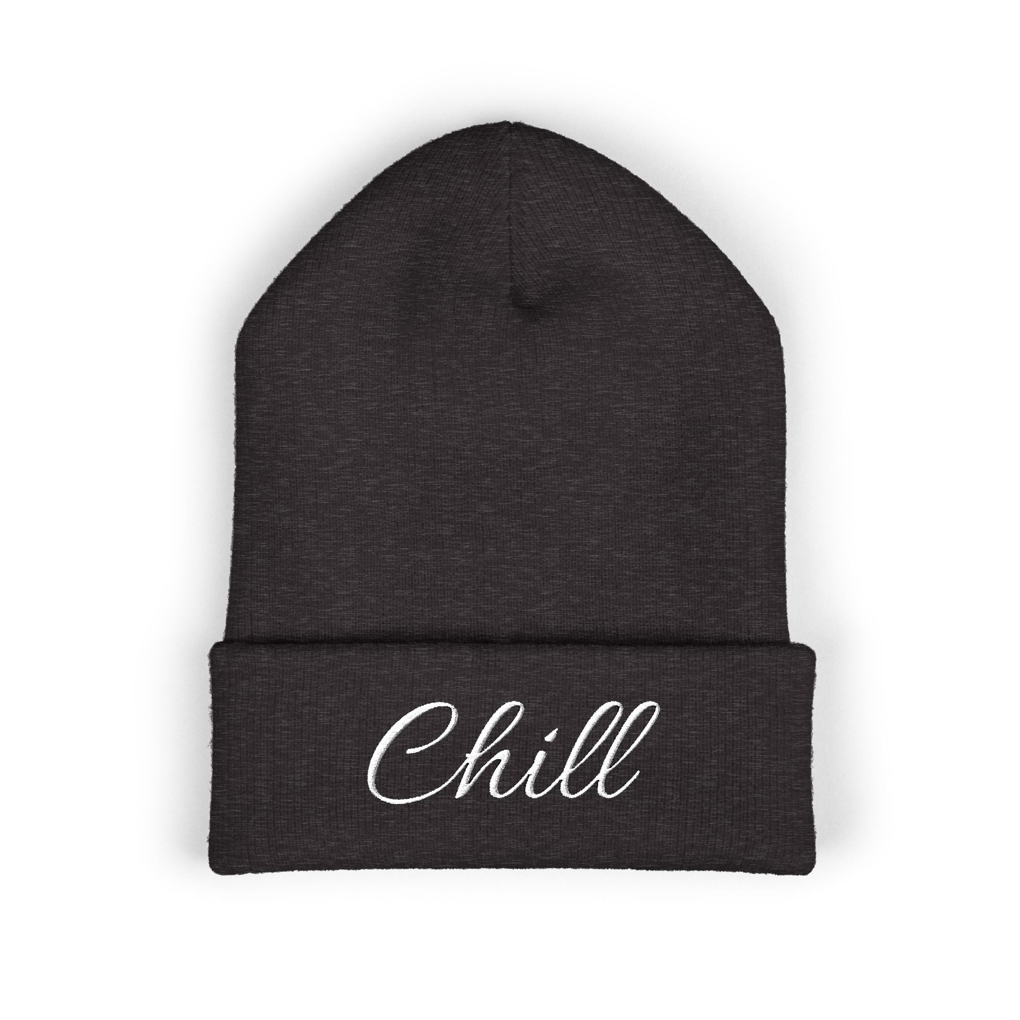 Chill Embroidered Beanie, Cozy Knit Hat, Winter Accessory, Gift for Him/Her, Casual Style