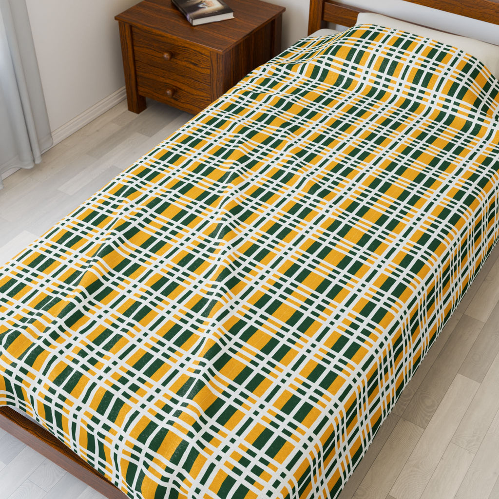 Cozy Velveteen Plush Blanket for GMU Fans, Soft Throw, Year-Round Comfort, Holiday Gift, Home Decor, Warm Lounge Essential