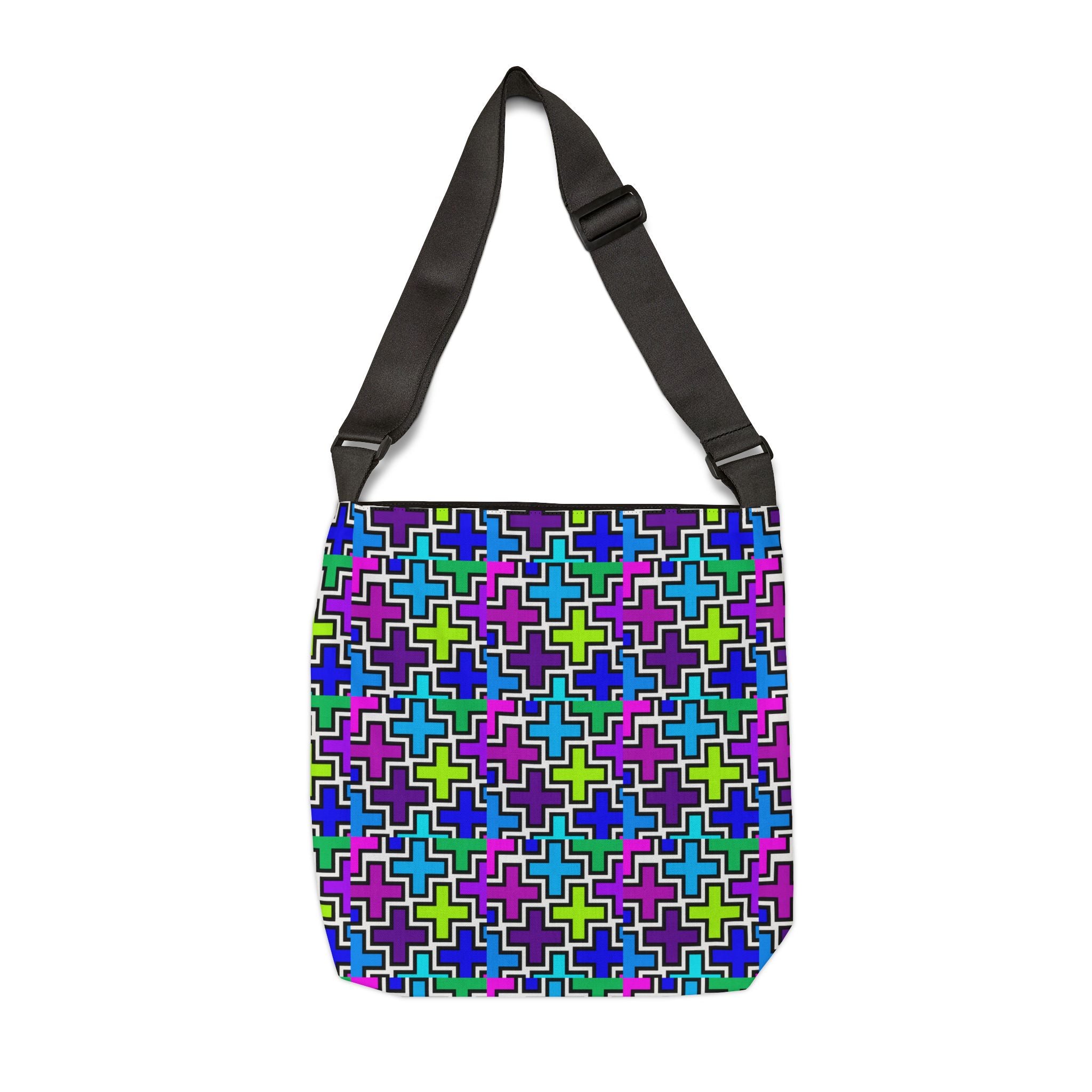 Colorful Adjustable Tote Bag, Stylish Cross-Patterned Bag for Everyday Use, Eco-Friendly Shopping Tote, Unique Gift for Her, Travel [...]