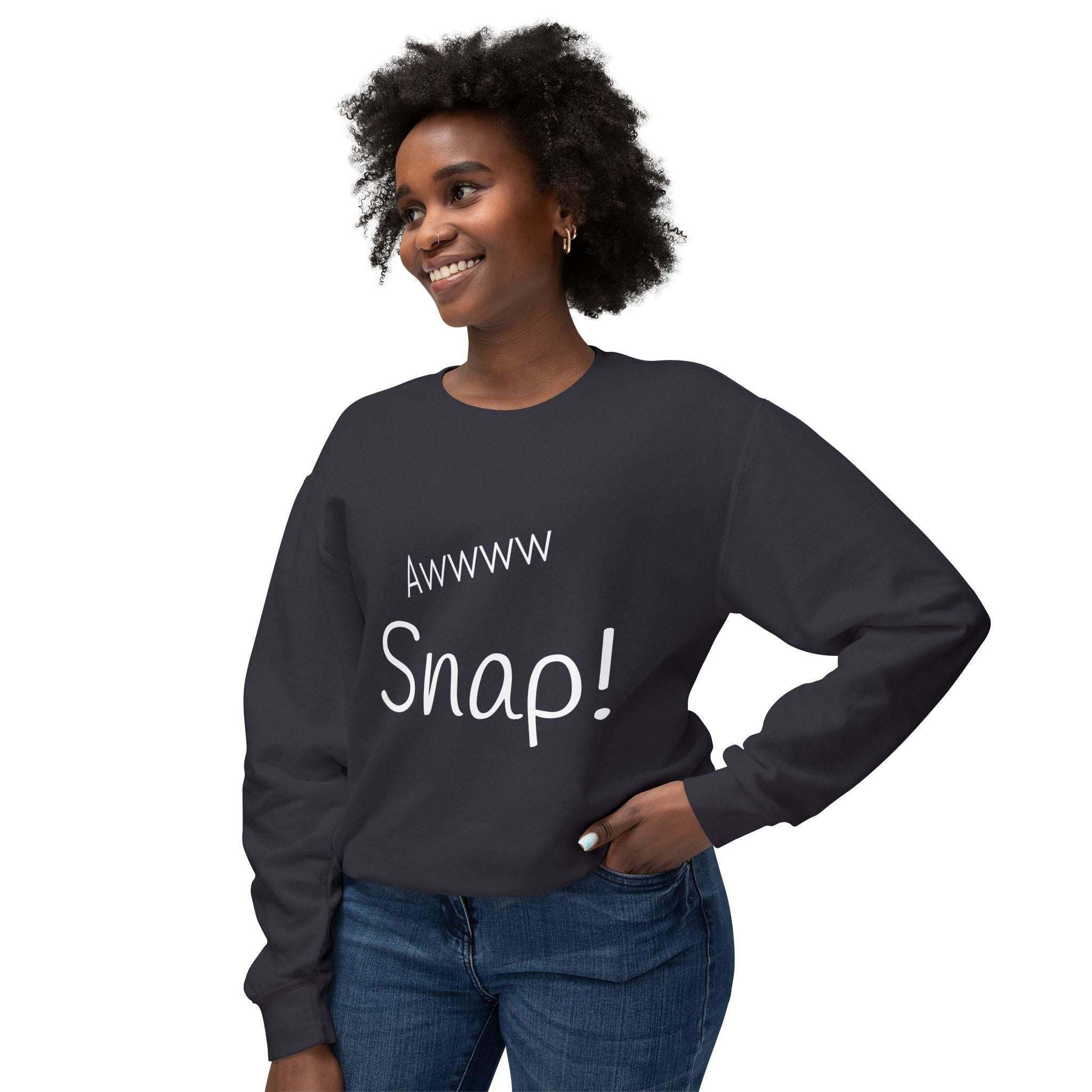 Awww Snap! Unisex Lightweight Crewneck Sweatshirt - Perfect for Casual Outings, Gift Idea, Humorous Apparel, Everyday Wear, Ages 12 and Up