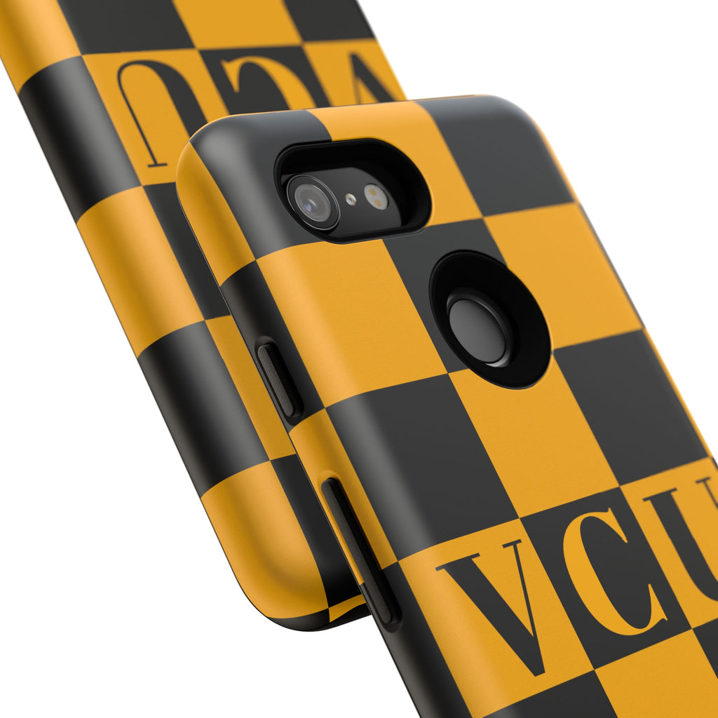 VCU Checkered Phone Case, Tough Cases for VCU Fans, College Student Gear, Sports Team Accessory, Unique Gift Idea