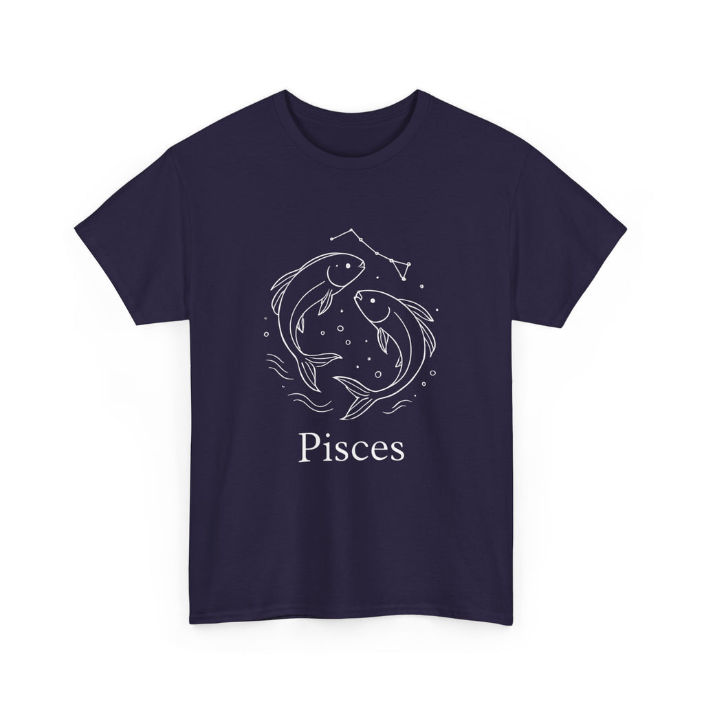Pisces Unisex Heavy Cotton Tee, Astrology Shirt, Zodiac Gift, Horoscope Apparel, Birthday T-Shirt, Star Sign Clothing
