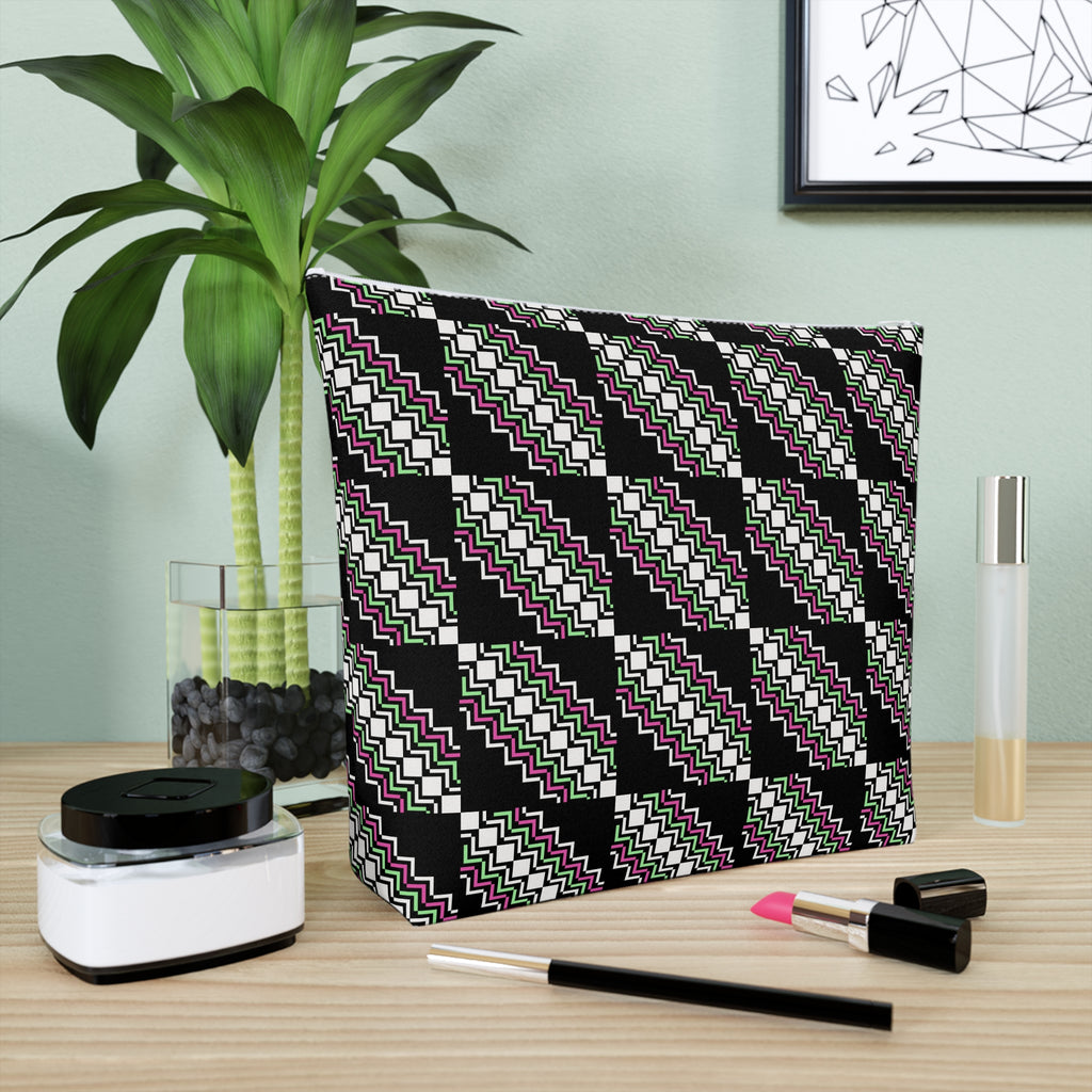 Chic Patterned Cotton Cosmetic Bag | Makeup Organizer, Travel Pouch, Cute Gift, Stylish Clutch, Everyday Essentials