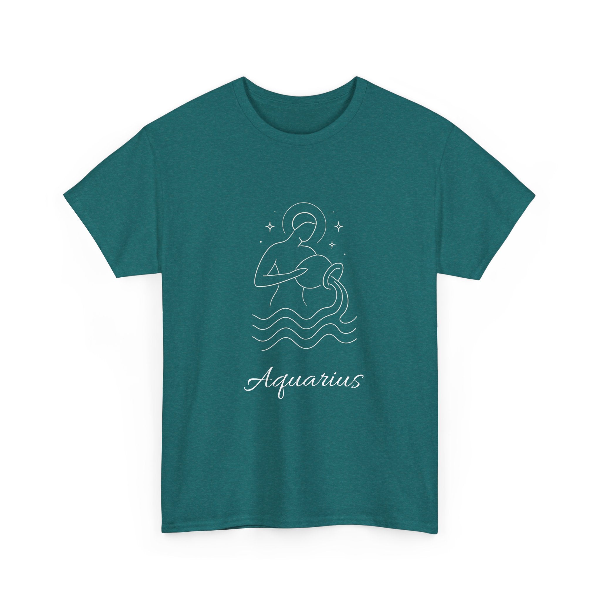 Aquarius Unisex Heavy Cotton Tee, Astrology Shirt, Zodiac Tee, Birthday Gift, Horoscope Apparel, Casual Wear