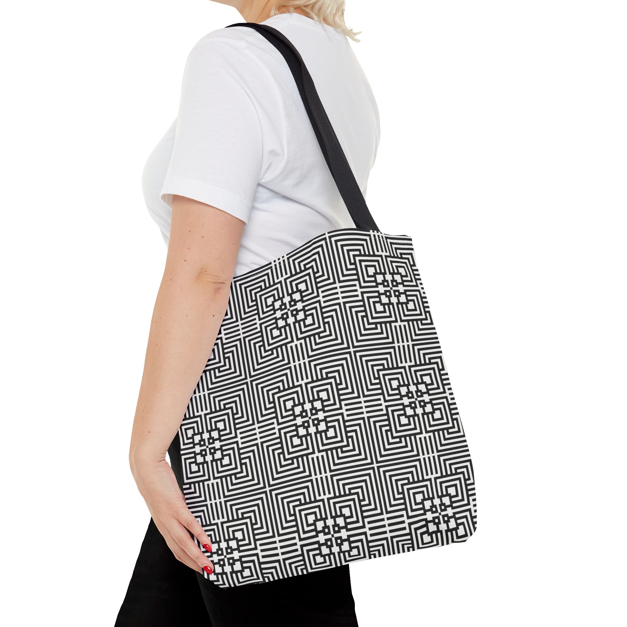 Chic Geometric Tote Bag, Stylish Eco-Friendly Bag, Perfect for Shopping, Beach, Gym, Gifts, Everyday Use