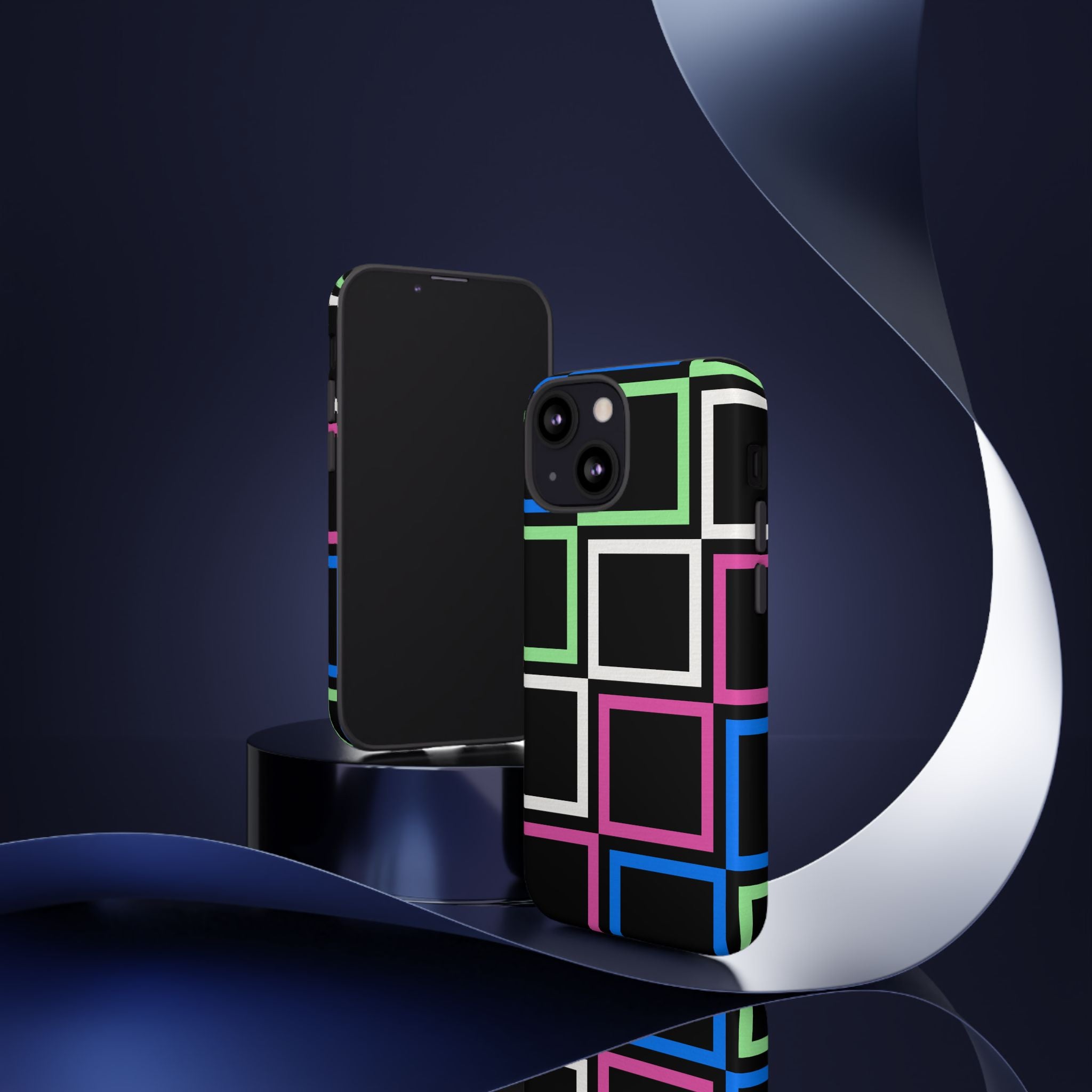 Colorful Geometric Phone Case - Tough Cases, Durable Cover, Stylish Accessory, Gift for Her, Tech Lover