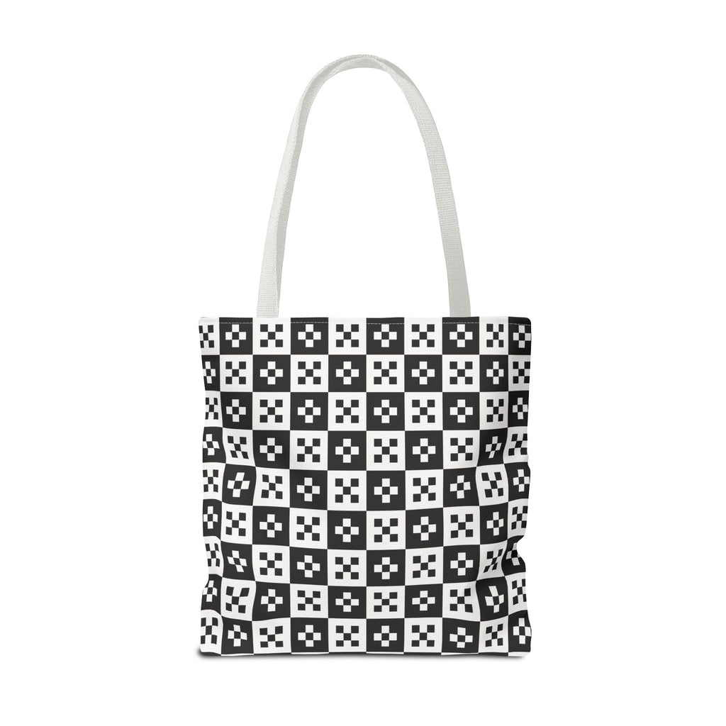 Stylish Checkerboard Tote Bag, Reusable Shopping Tote, Black and White Fashion Bag, Gift for Her, Eco-Friendly Bag, Beach Tote
