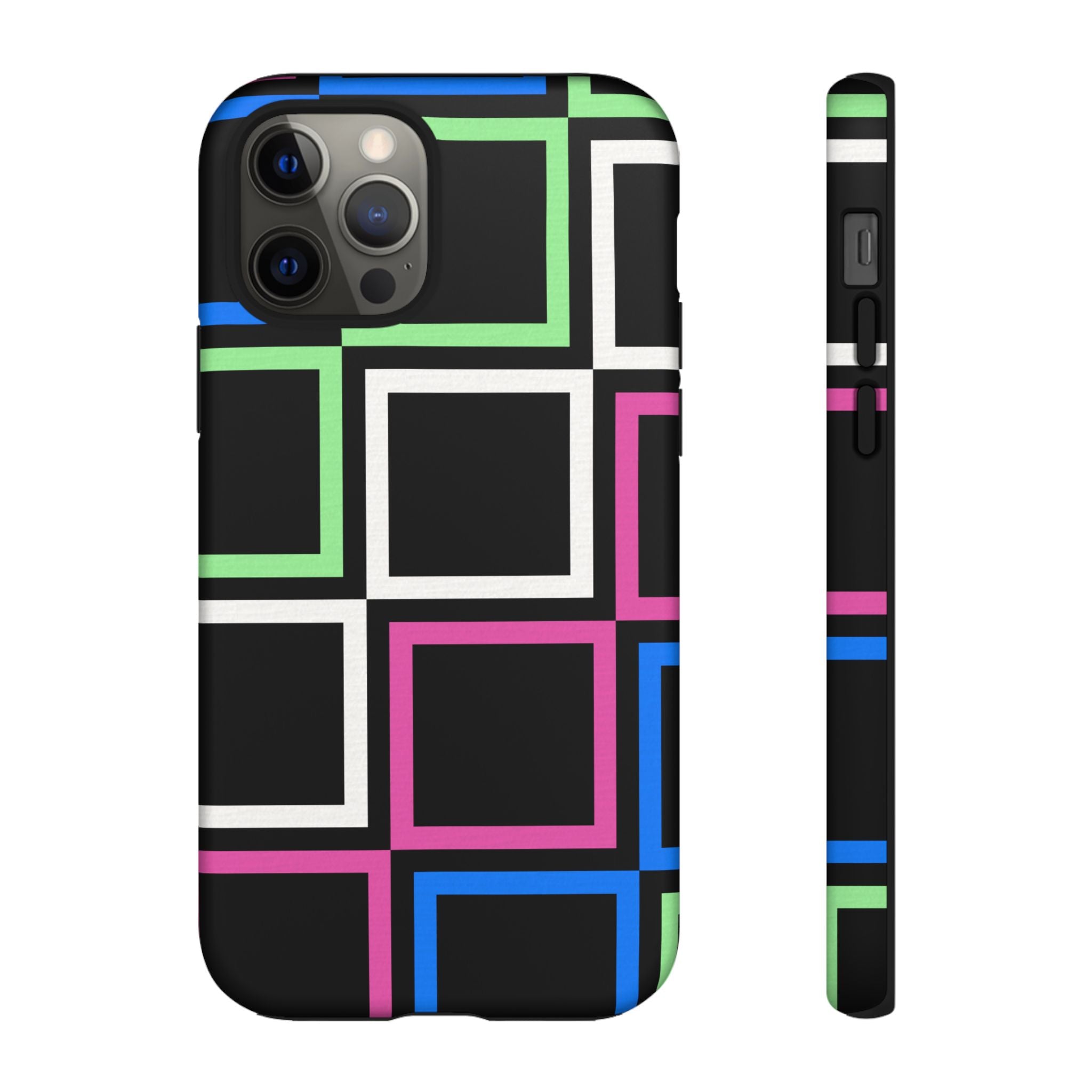 Colorful Geometric Phone Case - Tough Cases, Durable Cover, Stylish Accessory, Gift for Her, Tech Lover