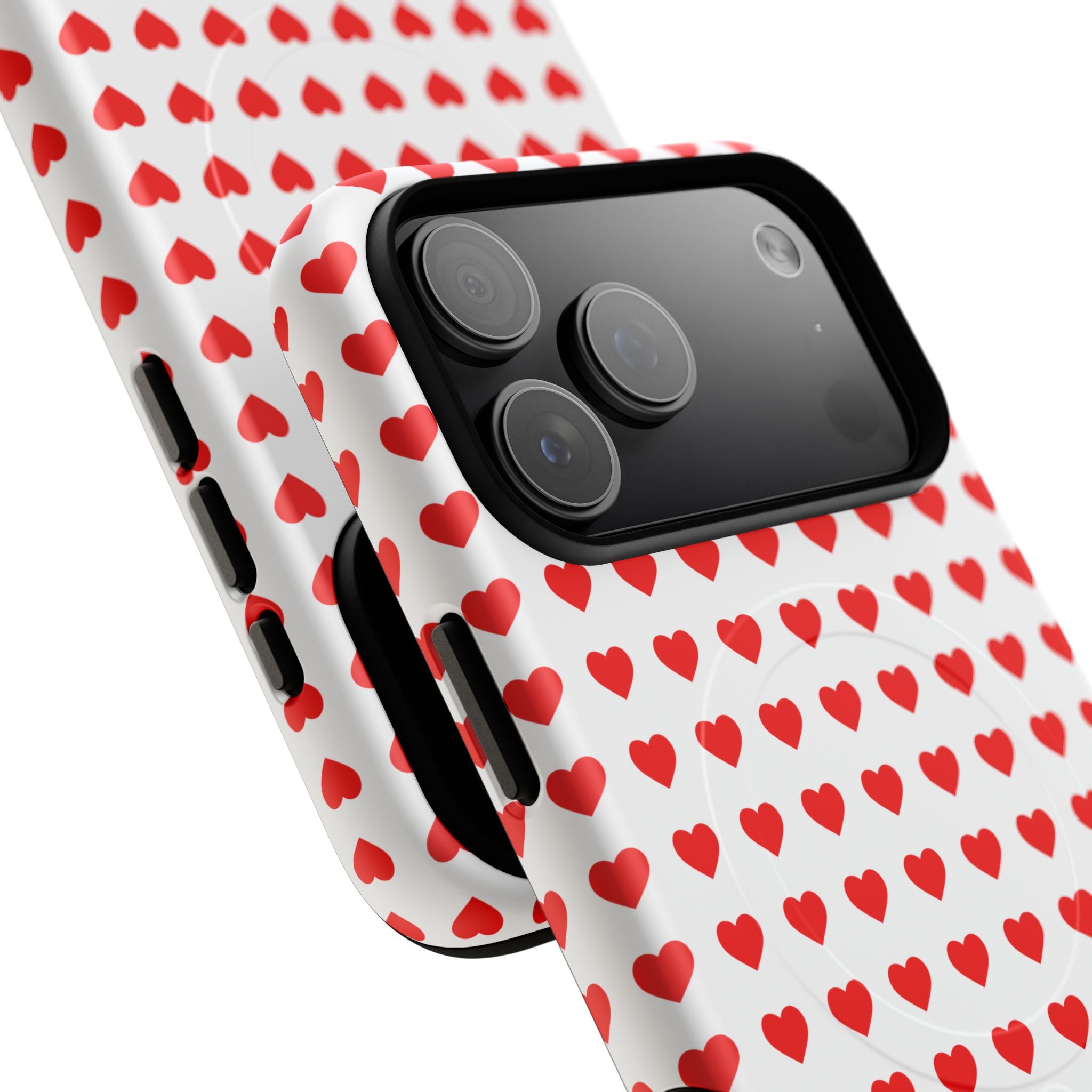 Heart Pattern Phone Case, Tough Magnetic Case, Cute Phone Cover, Valentine Gift, Stylish Accessory