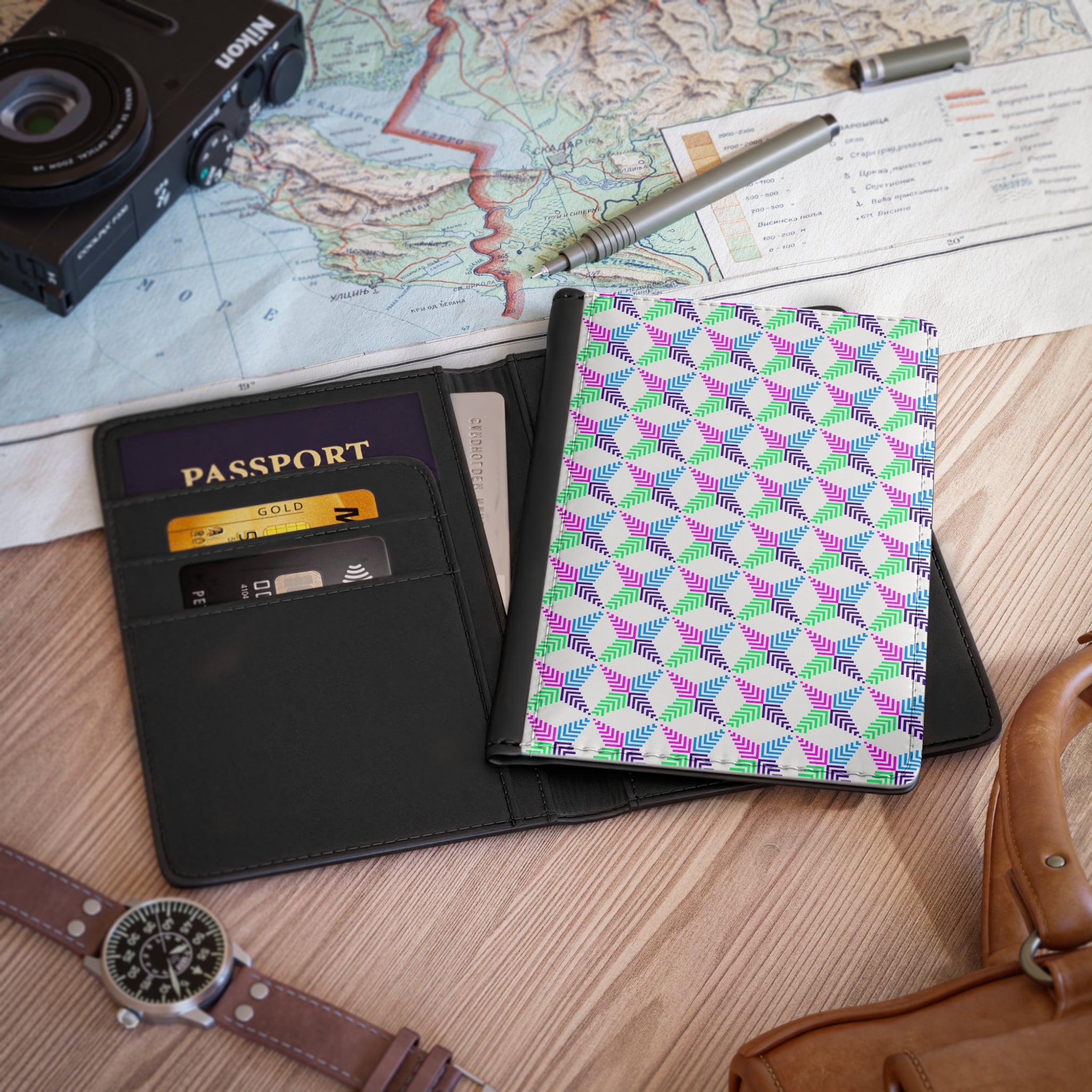 Stylish Passport Cover with Geometric Design | Travel Accessories, Gift for Travelers, Airport Style, Personalized Travel Gear, Travel [...]