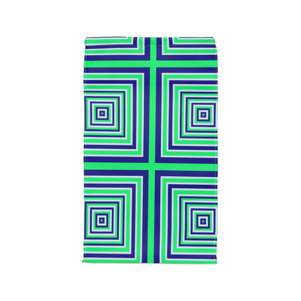 Vibrant Geometric Lunch Bag - Insulated Tote for School, Work, Picnics, Eco-Friendly Snack Carrier, Fun Pattern Stylish Lunch Tote