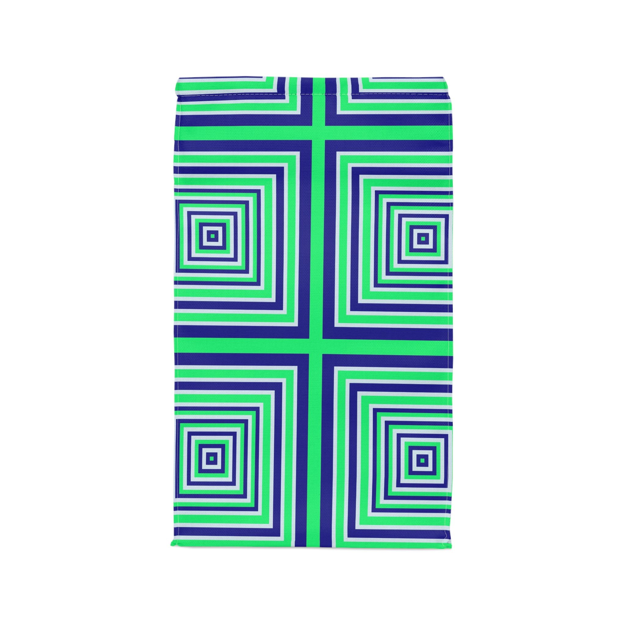 Vibrant Geometric Lunch Bag - Insulated Tote for School, Work, Picnics, Eco-Friendly Snack Carrier, Fun Pattern Stylish Lunch Tote