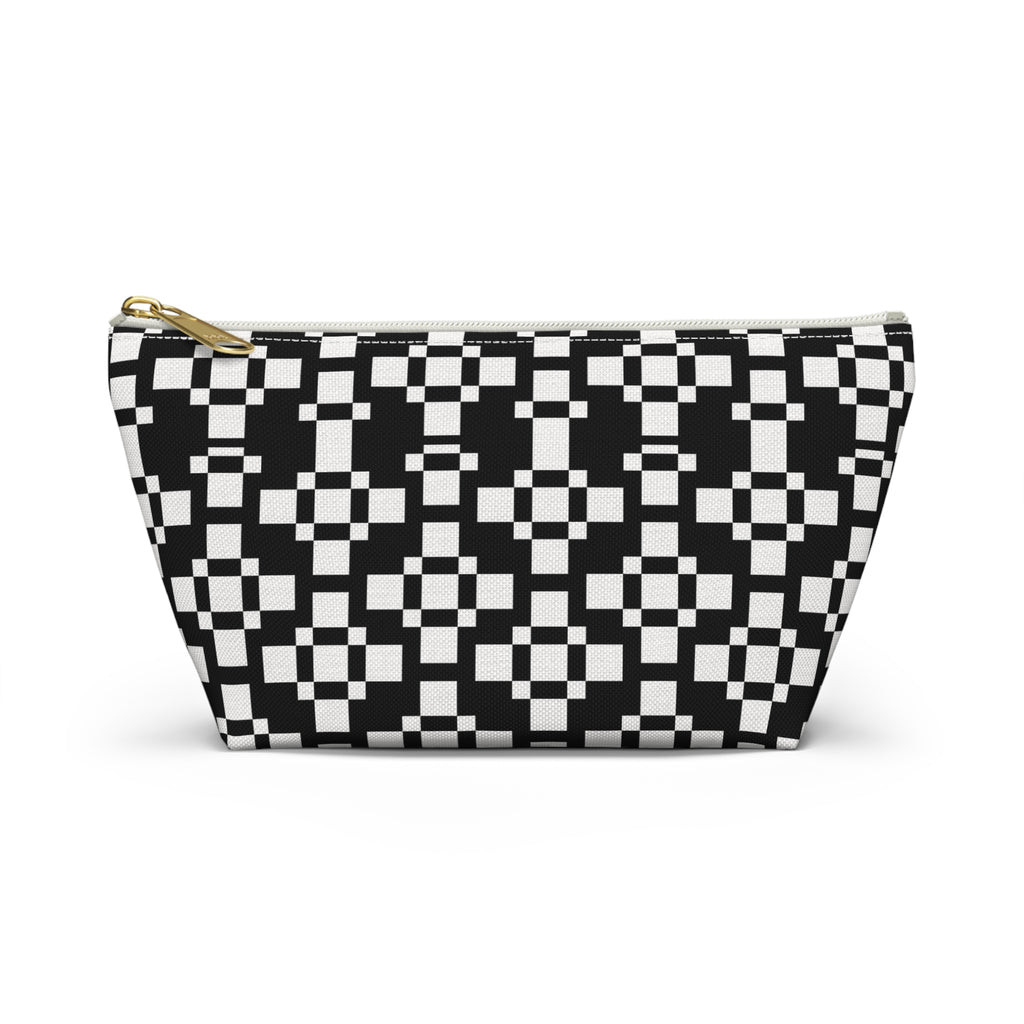 Chic Geometric Accessory Pouch - Minimalist Black and White Makeup Bag, Travel Organizer, Gift for Her, Daily Essentials Case, Stylish [...]