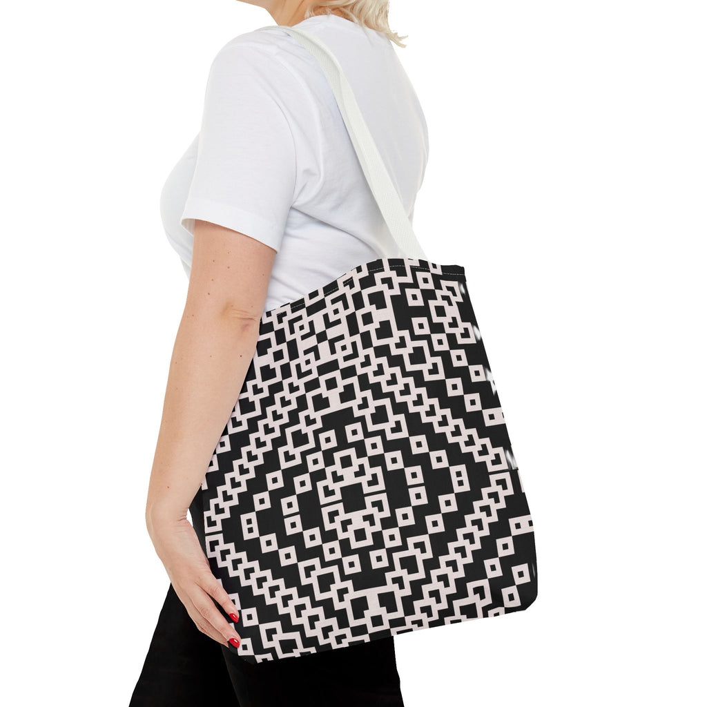 Chic Black and White Geometric Tote Bag | Stylish Everyday Carryall, Reusable Grocery Bag, Fashion Accessory, Gift for Her, Travel Tote