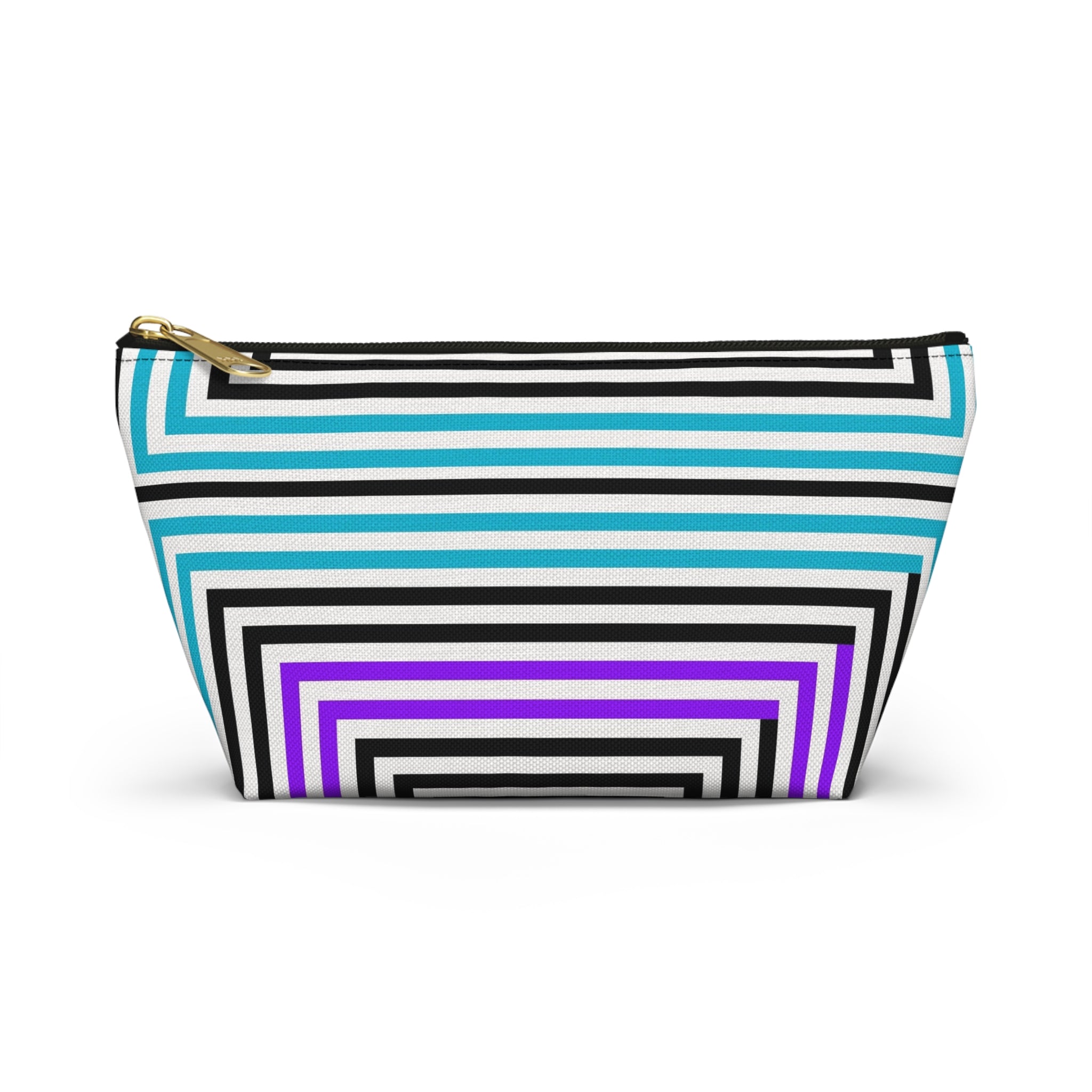 Vibrant Striped Accessory Pouch - Colorful Makeup Bag, Travel Organizer, Stylish Pencil Case, Gift for Her, Modern Clutch