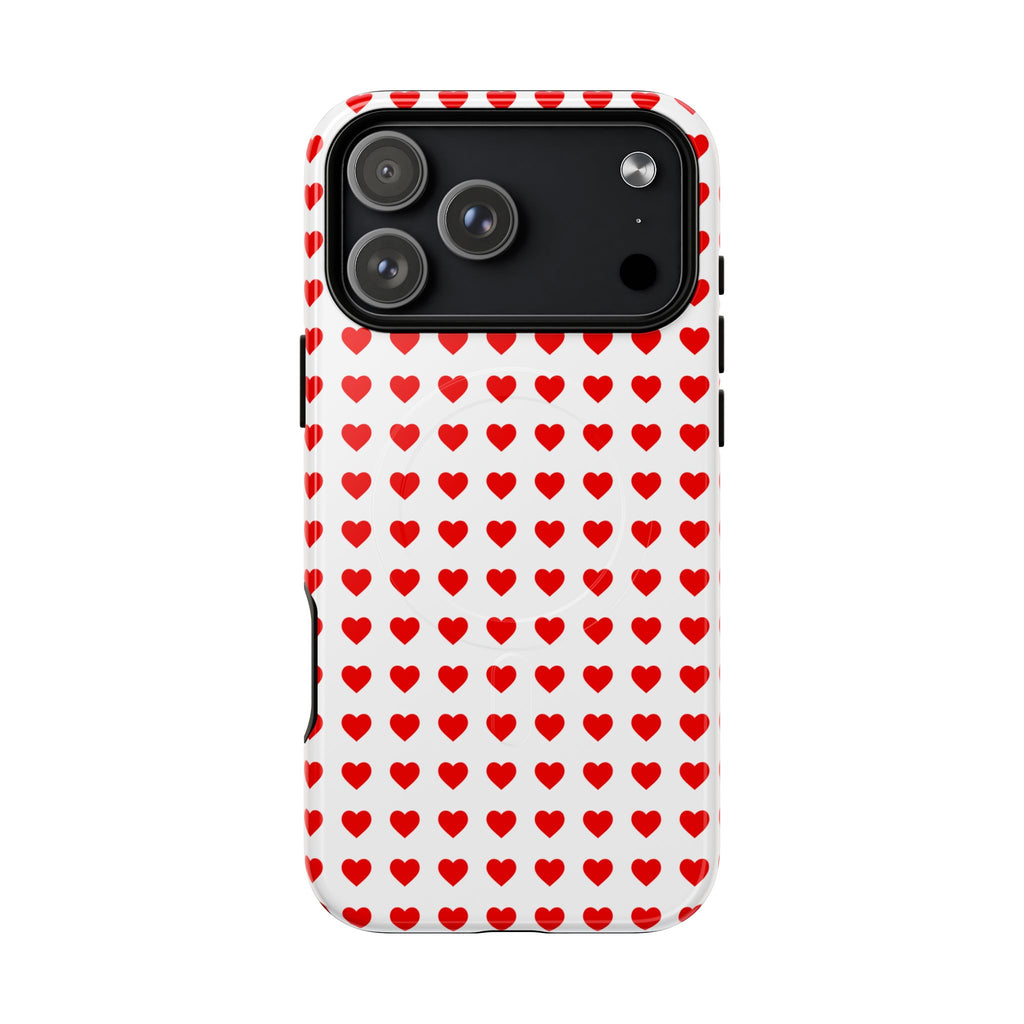 Heart Pattern Phone Case, Tough Magnetic Case, Cute Phone Cover, Valentine Gift, Stylish Accessory