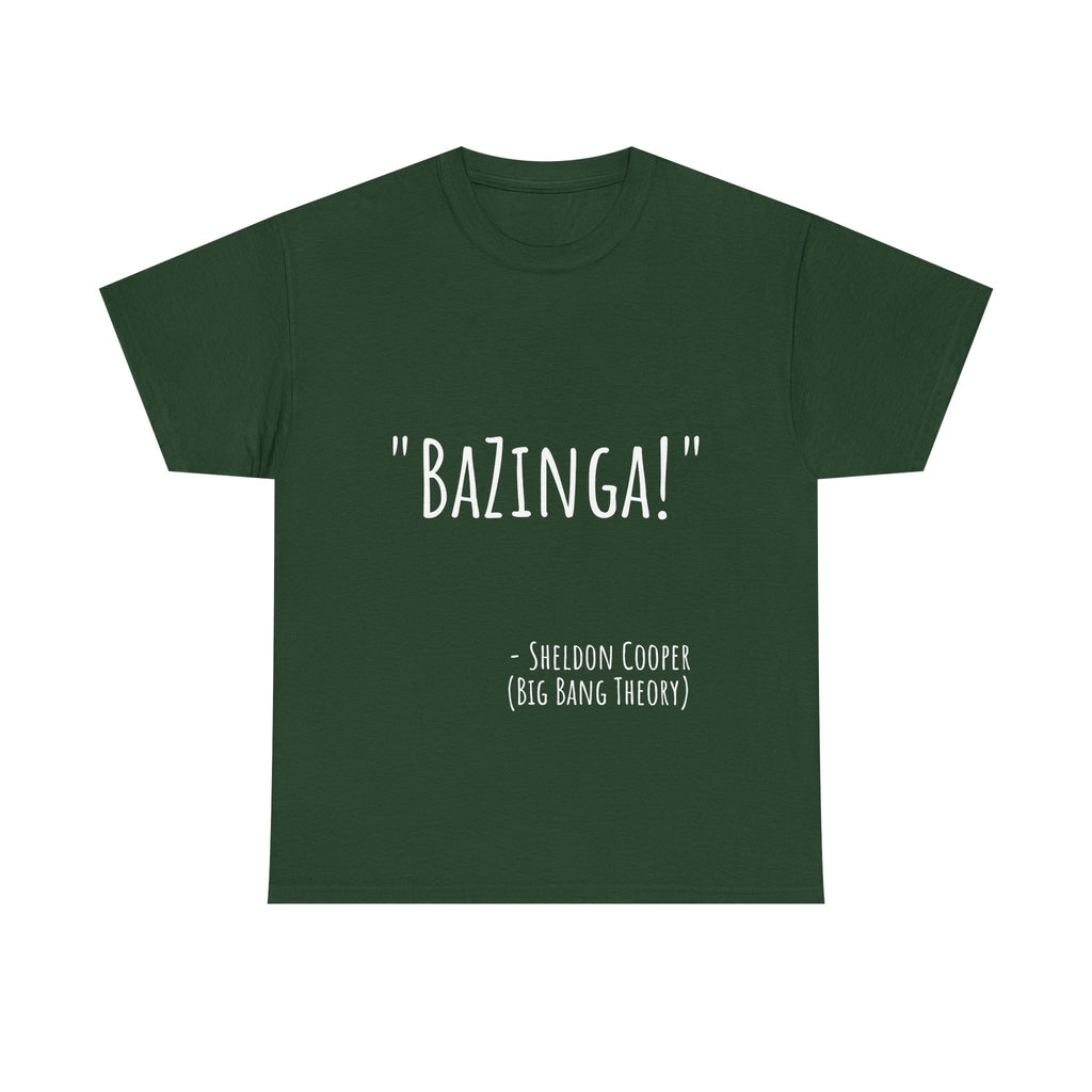 Bazinga! Unisex Cotton Tee - Fun Graphic T-Shirt for Big Bang Theory Fans, Gift for Birthdays, Casual Wear, Nerd Culture Apparel