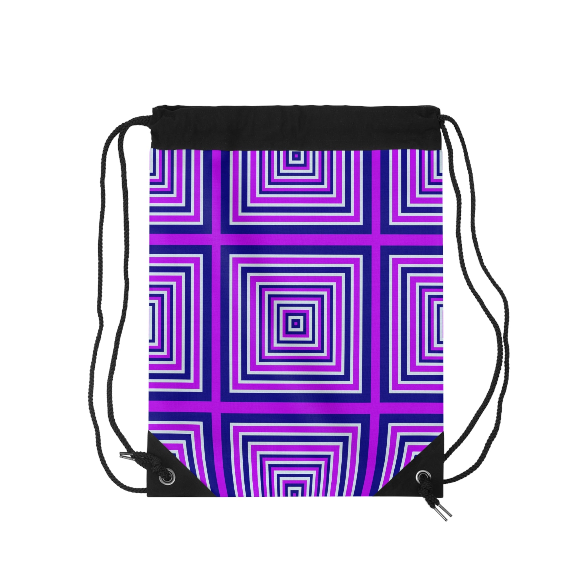 Vibrant Geometric Drawstring Bag - Stylish Gym Sack, Travel BackPack, Gift for Teens, Sports Bag, Unique Tote
