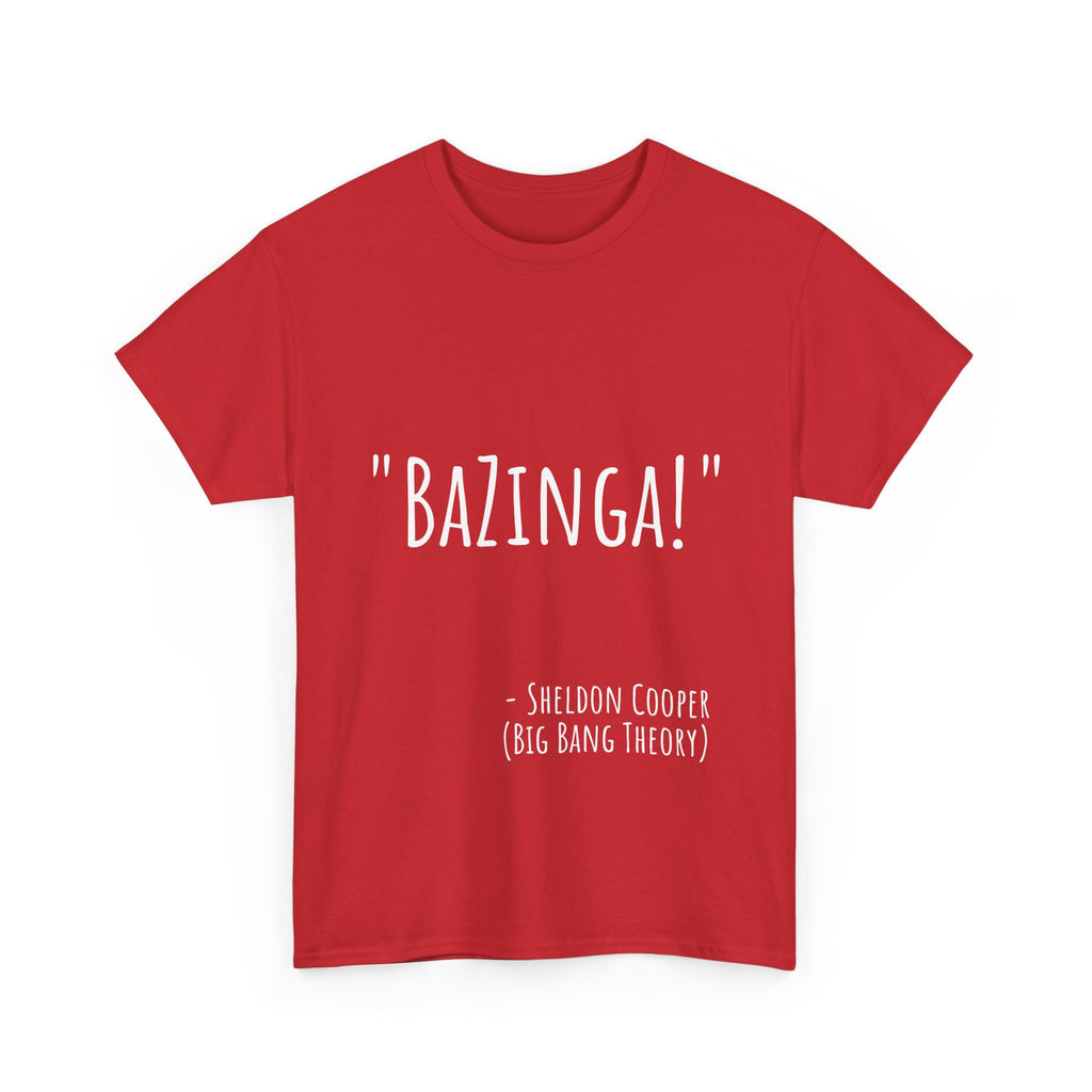 Bazinga! Unisex Cotton Tee - Fun Graphic T-Shirt for Big Bang Theory Fans, Gift for Birthdays, Casual Wear, Nerd Culture Apparel