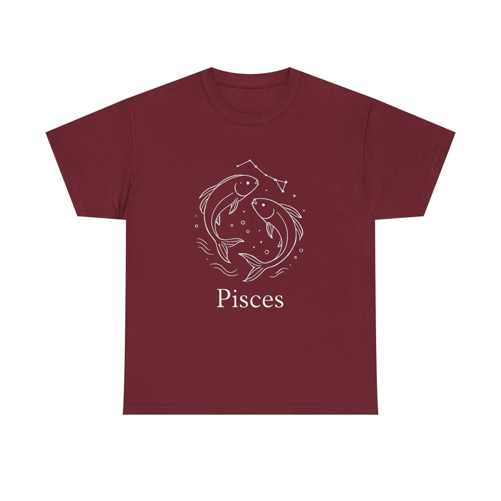 Pisces Unisex Heavy Cotton Tee, Astrology Shirt, Zodiac Gift, Horoscope Apparel, Birthday T-Shirt, Star Sign Clothing