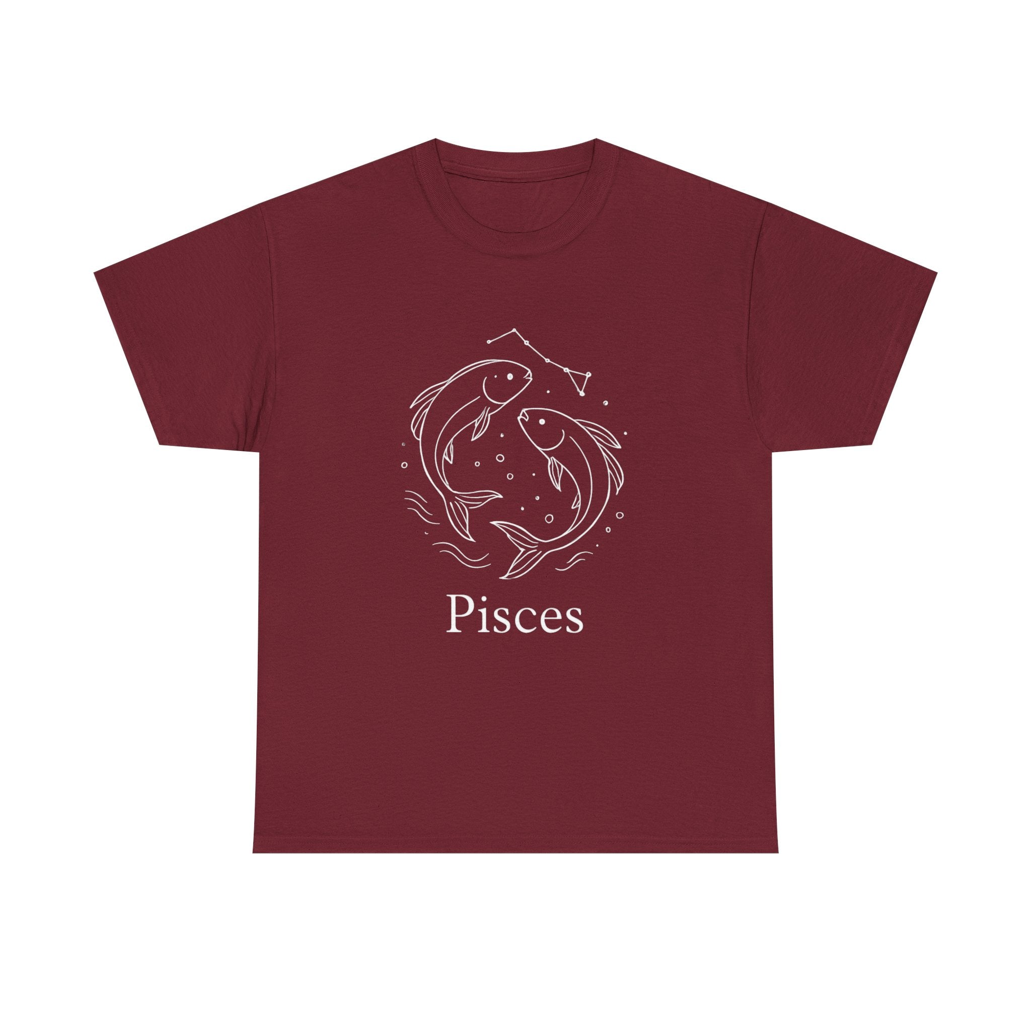 Pisces Unisex Heavy Cotton Tee, Astrology Shirt, Zodiac Gift, Horoscope Apparel, Birthday T-Shirt, Star Sign Clothing