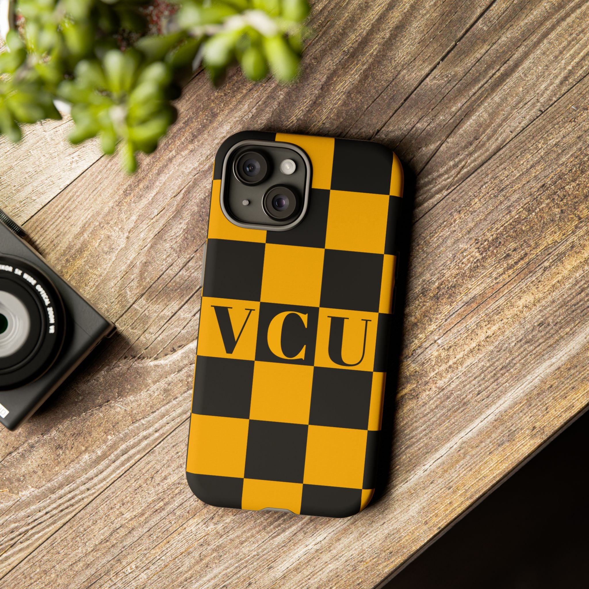 VCU Checkered Phone Case, Tough Cases for VCU Fans, College Student Gear, Sports Team Accessory, Unique Gift Idea
