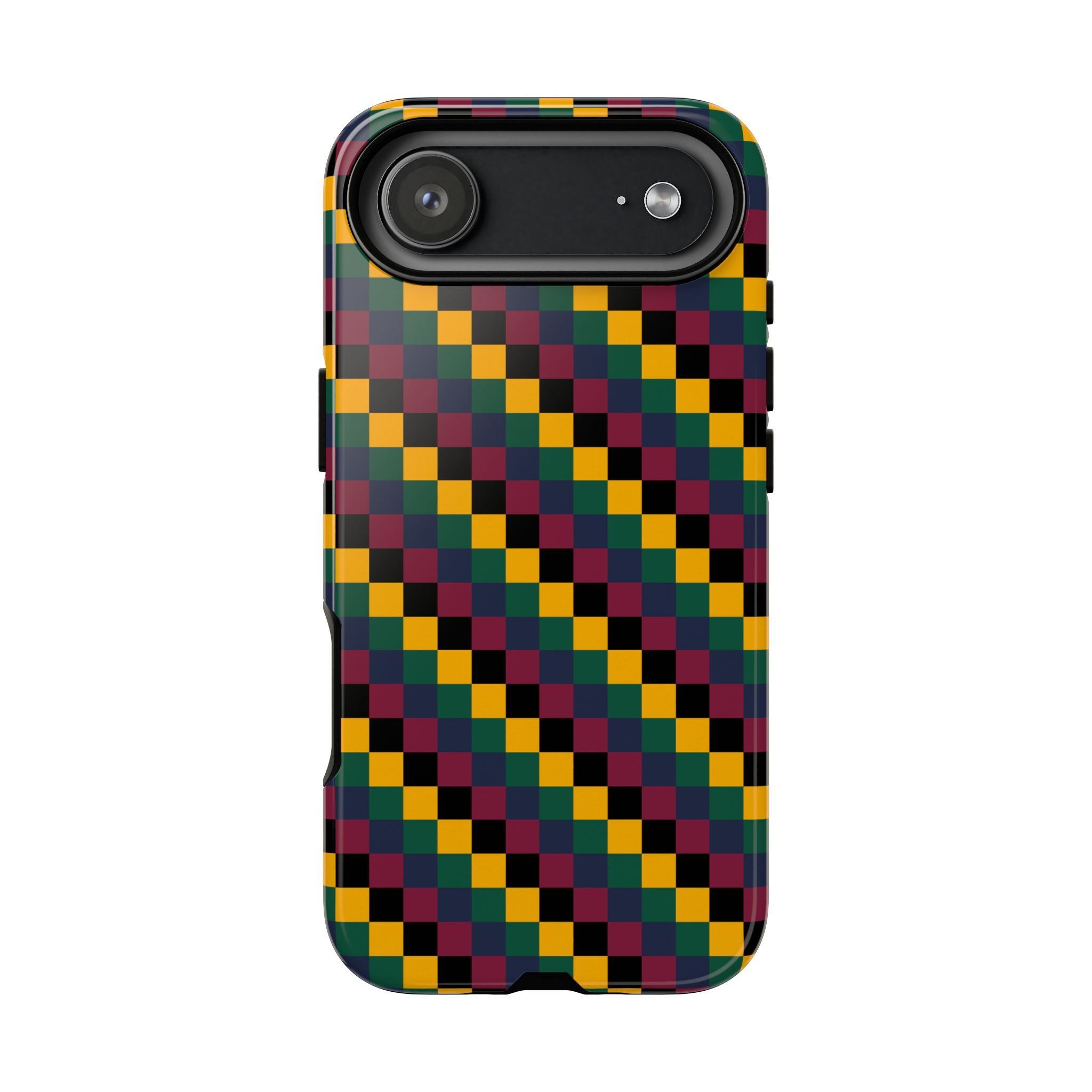 Colorful Checkered Phone Case, Tough Phone Cover, Unique Phone Accessory, Geometric Design, Gift for Tech Lovers, Stylish Protection