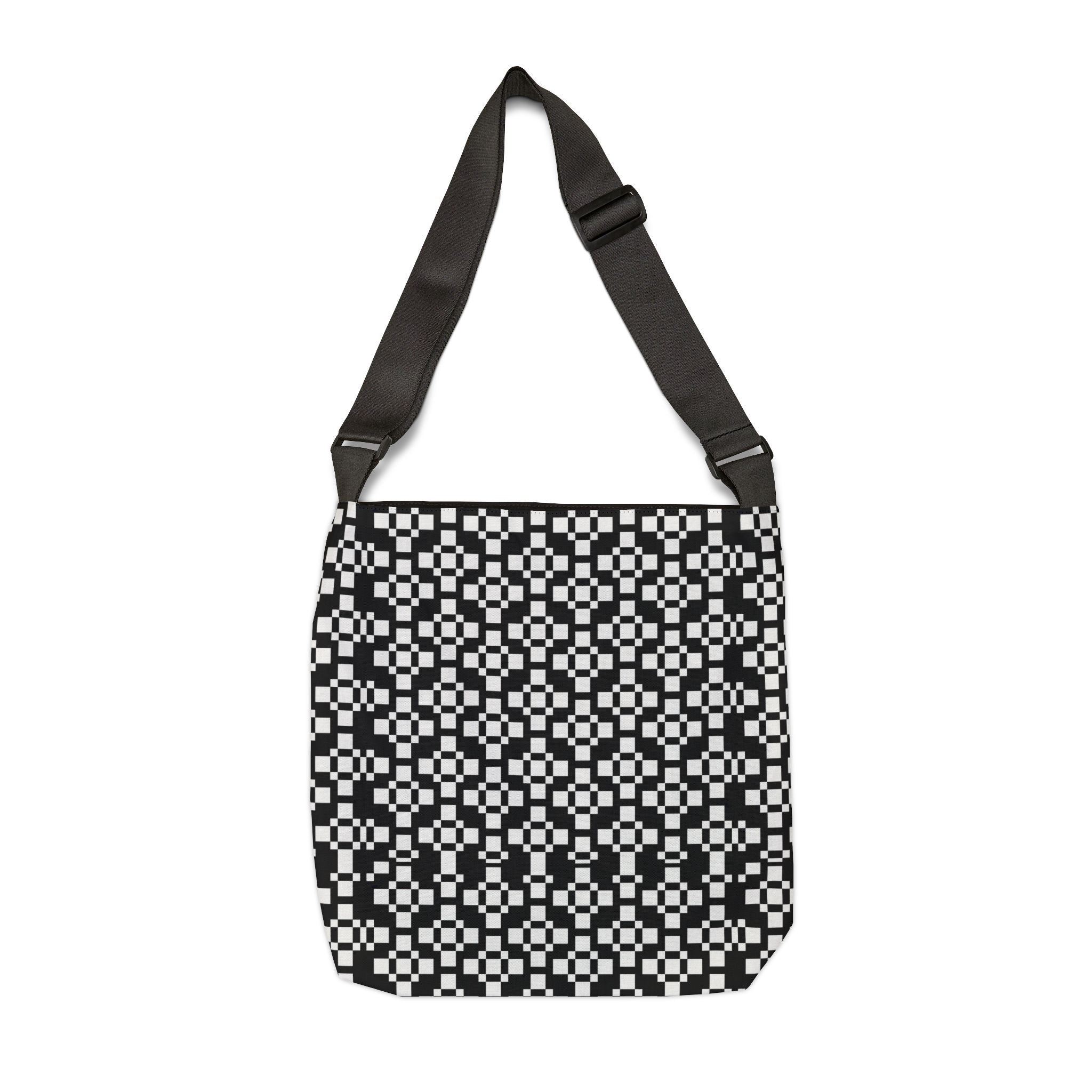 Stylish Adjustable Tote Bag with Geometric Pattern, Everyday Use, Shopping, Travel, Gifts, Fashion Accessories, Eco-Friendly Bag