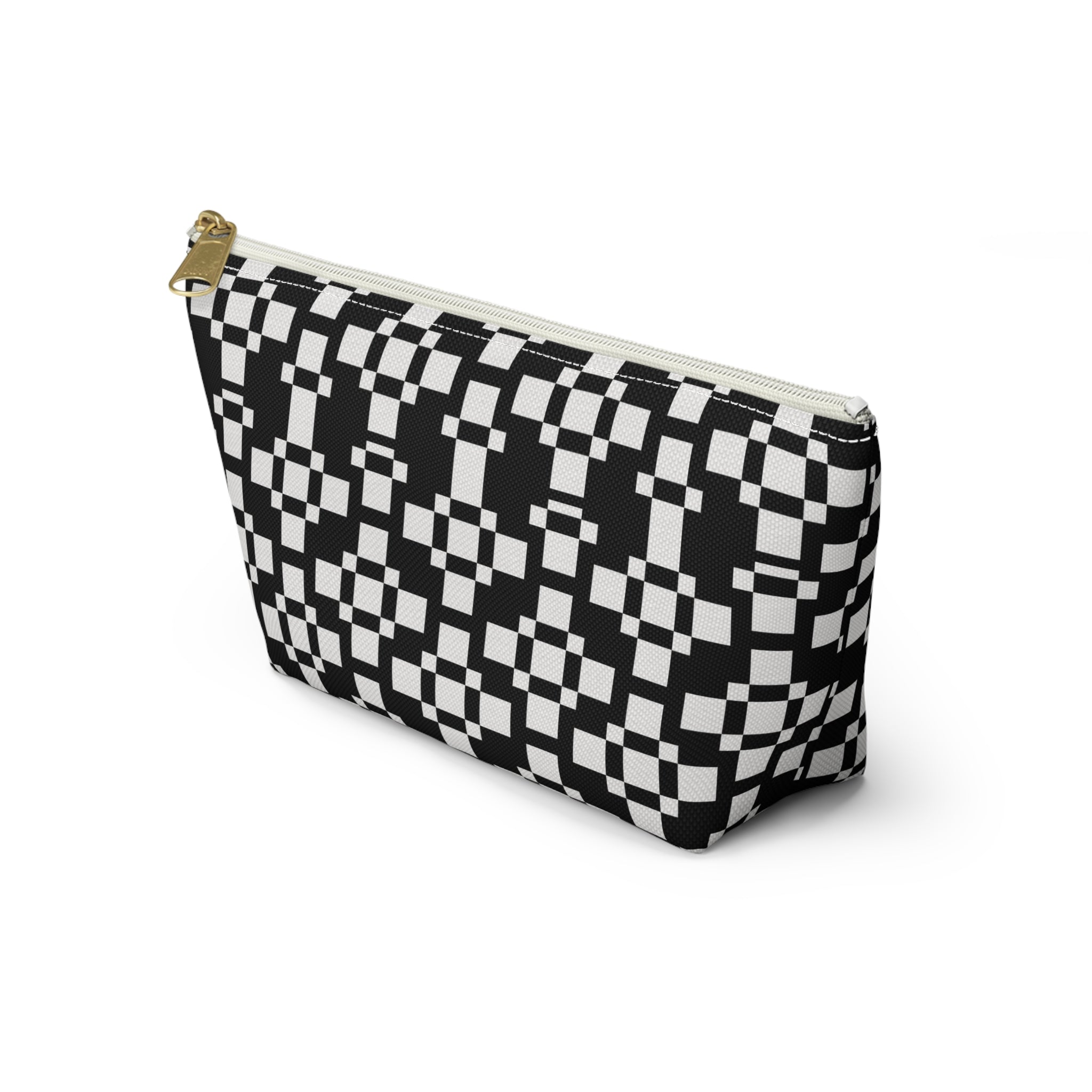 Chic Geometric Accessory Pouch - Minimalist Black and White Makeup Bag, Travel Organizer, Gift for Her, Daily Essentials Case, Stylish [...]