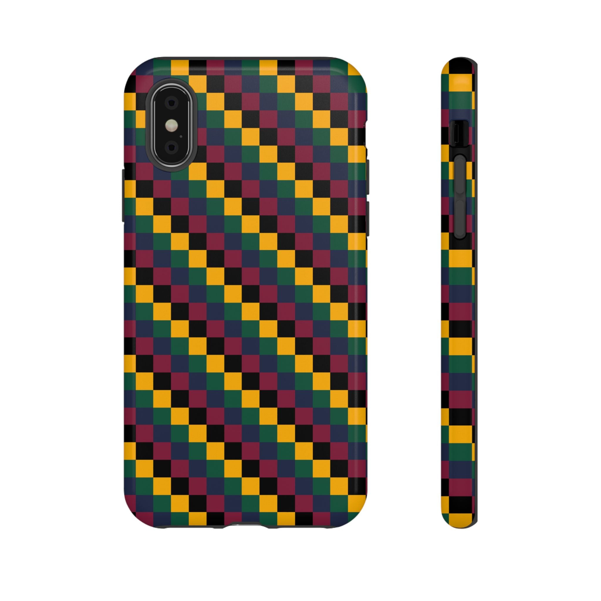 Colorful Checkered Phone Case, Tough Phone Cover, Unique Phone Accessory, Geometric Design, Gift for Tech Lovers, Stylish Protection