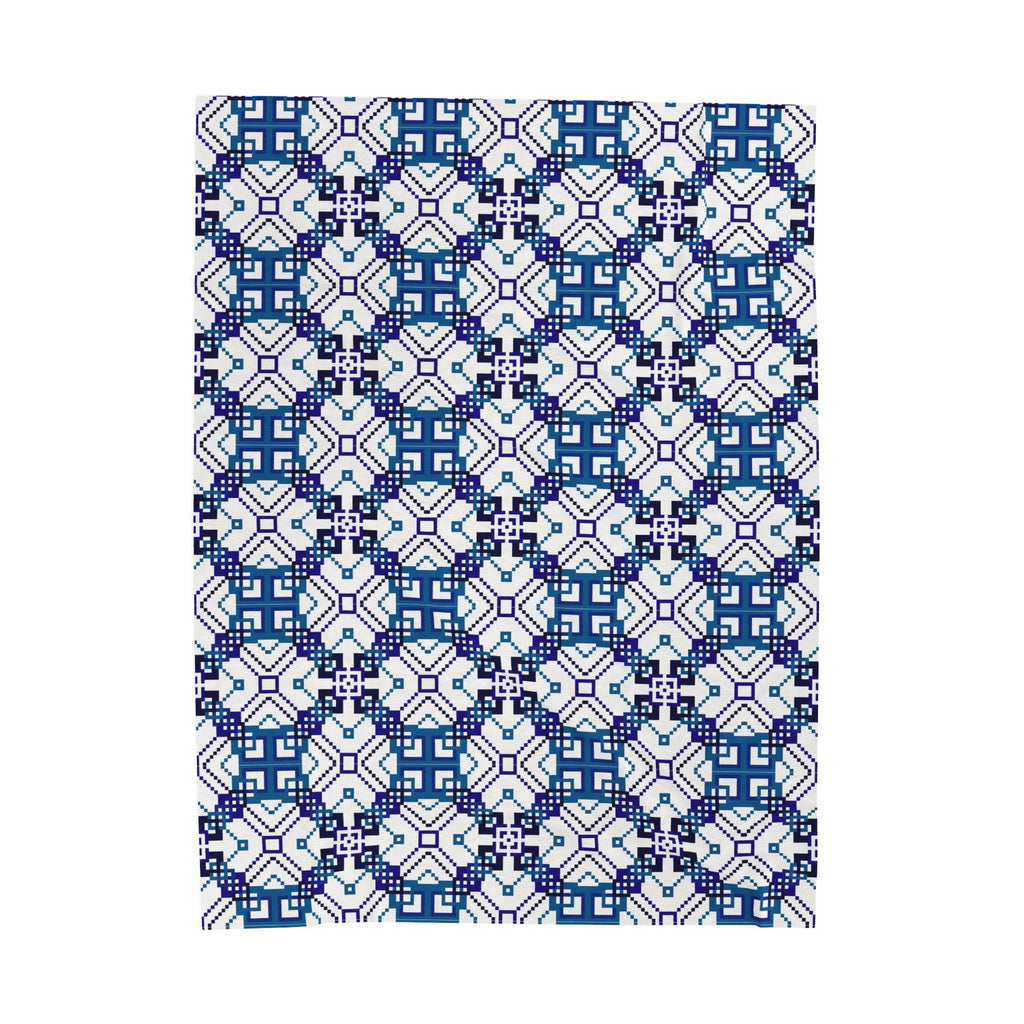 Geometric Pattern Velveteen Plush Blanket, Cozy Home Decor, Gift for Winter, Soft Throw for Sofa, Unique Bedding, Warm Quilt