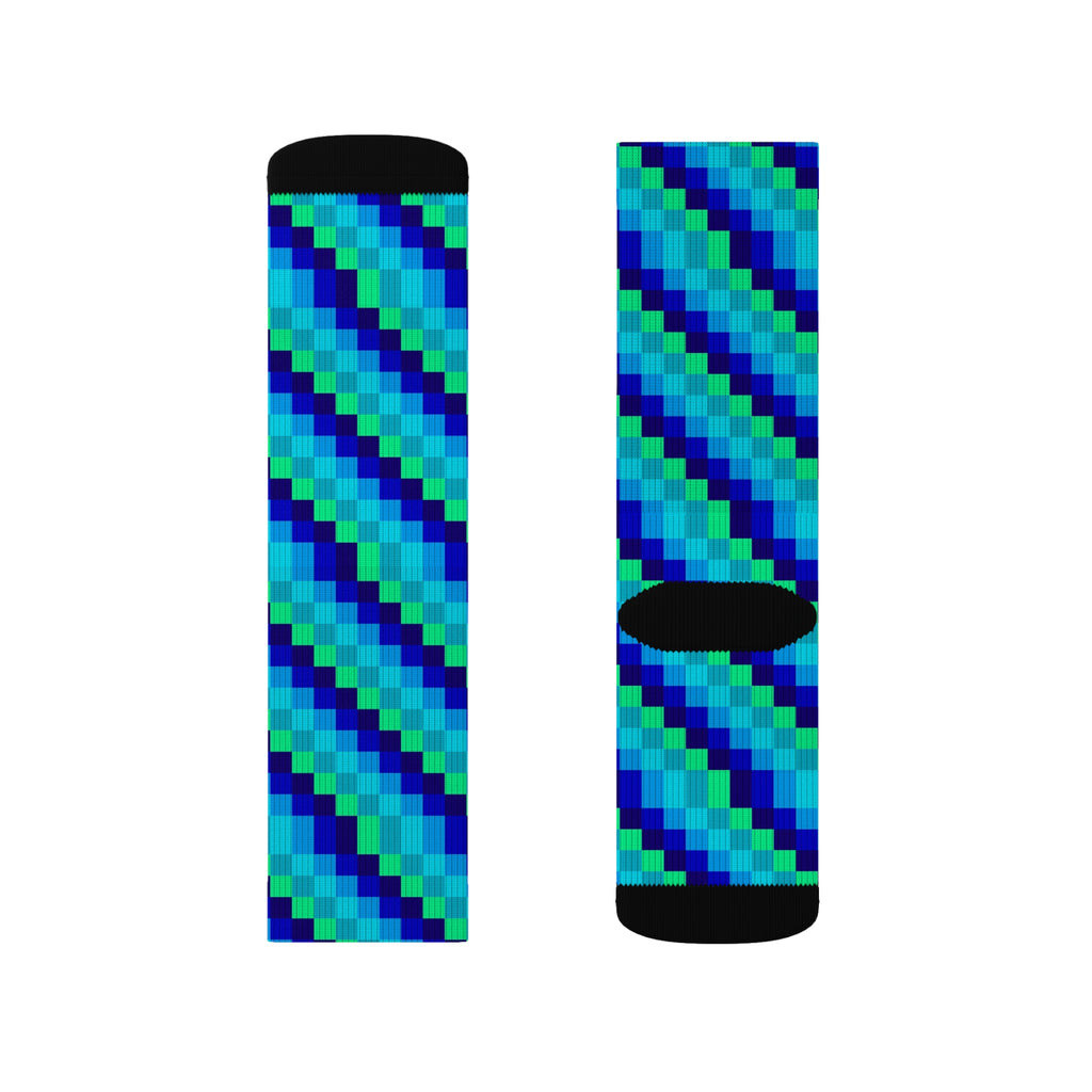 Colorful Geometric Sublimation Socks, Comfortable Fashionable Socks, Unique Gift Socks, Playful Pattern Socks, Cozy Trendy Socks