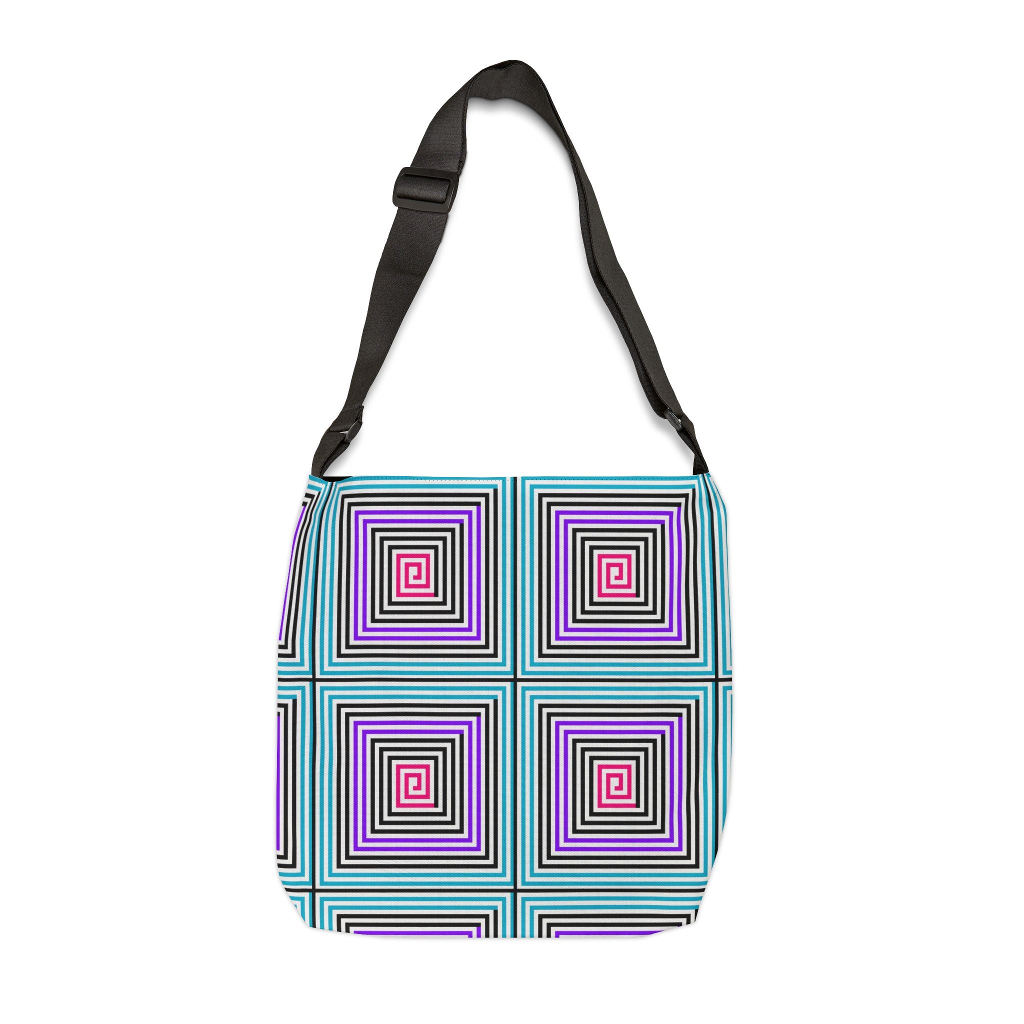 Vibrant Geometric Adjustable Tote Bag, Eco-Friendly Shopping Bag, Travel Accessory, Stylish Everyday Bag, Gift for Art Lovers