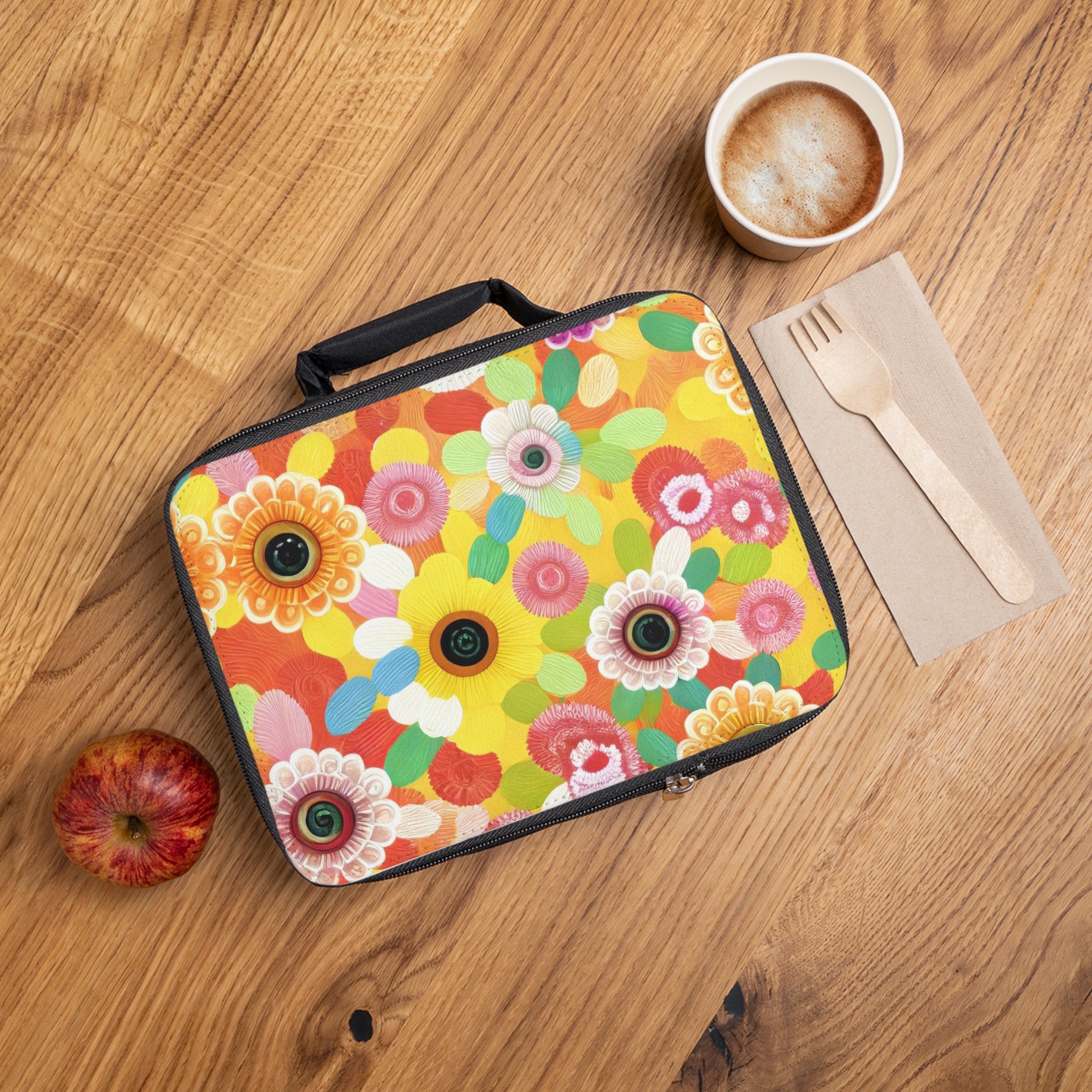 Colorful Floral Lunch Bag for Adults & Kids, Insulated Food Tote, Picnic Essentials, Back to School, Summer Outings, Gift Idea