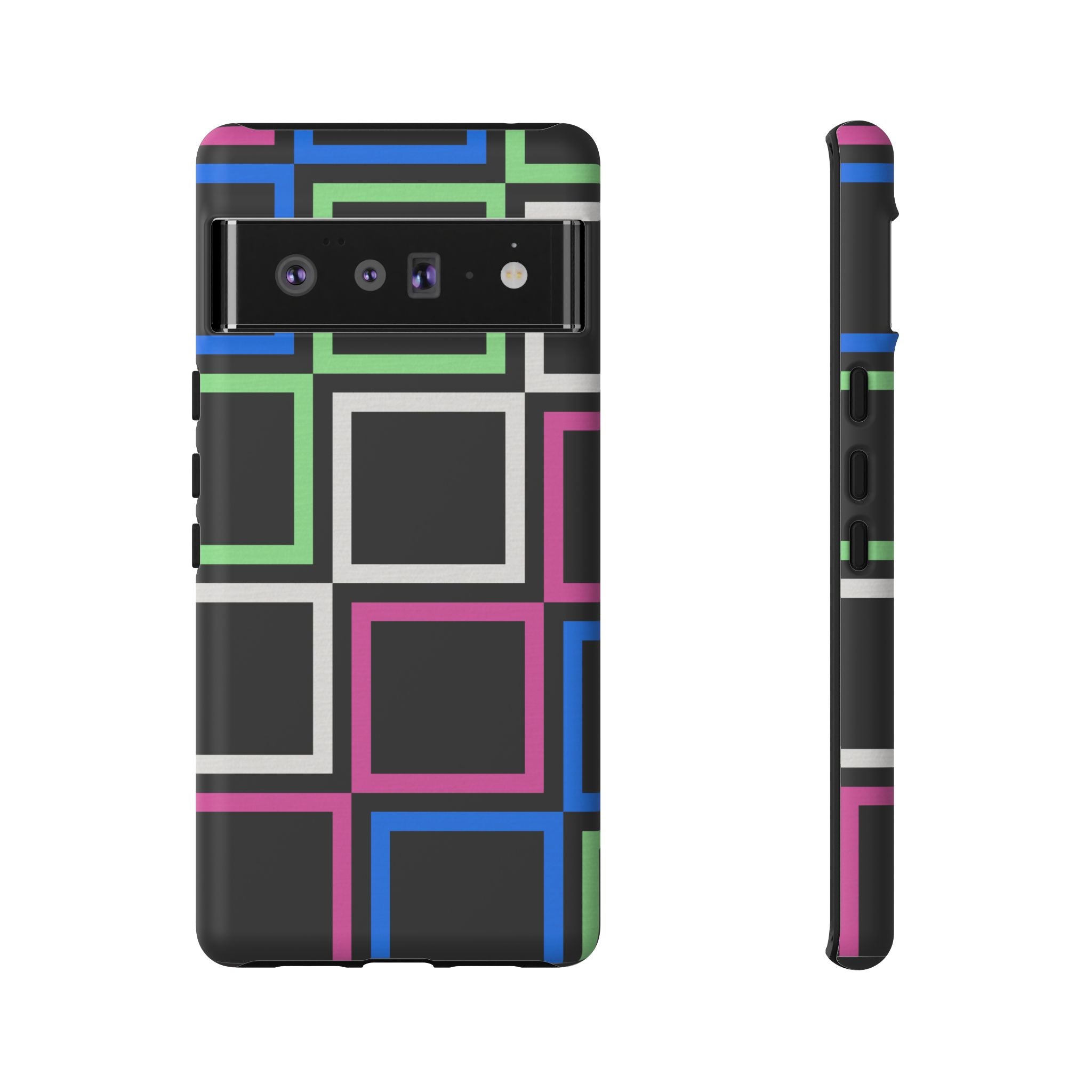 Colorful Geometric Phone Case - Tough Cases, Durable Cover, Stylish Accessory, Gift for Her, Tech Lover
