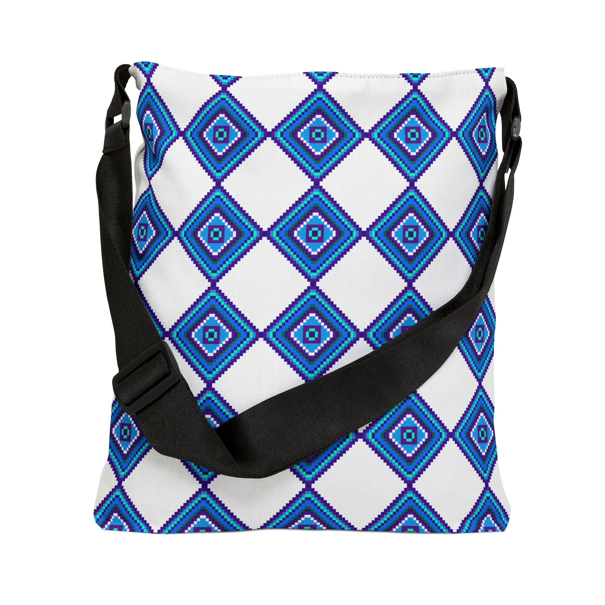 Blue Geometric Pattern Adjustable Tote Bag, Stylish Shopping Bag, Reusable Grocery Tote, Customizable Handbag, Perfect for Gifts, [...]