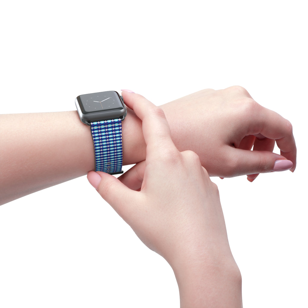 Blue Checkered Watch Band, Stylish Apple Watch Strap, Unisex Accessory, Perfect Gift for Any Occasion, Trendy Sports Band, Comfortable [...]