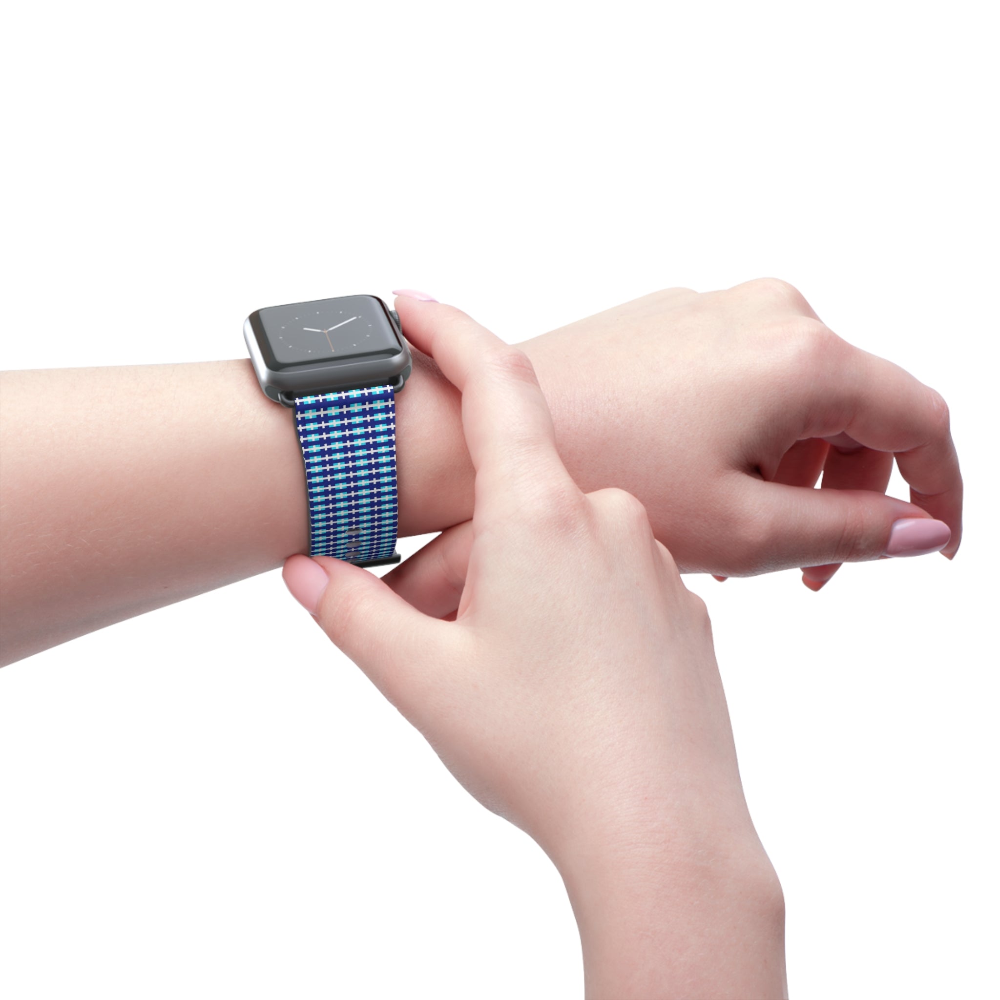 Blue Checkered Watch Band, Stylish Apple Watch Strap, Unisex Accessory, Perfect Gift for Any Occasion, Trendy Sports Band, Comfortable [...]