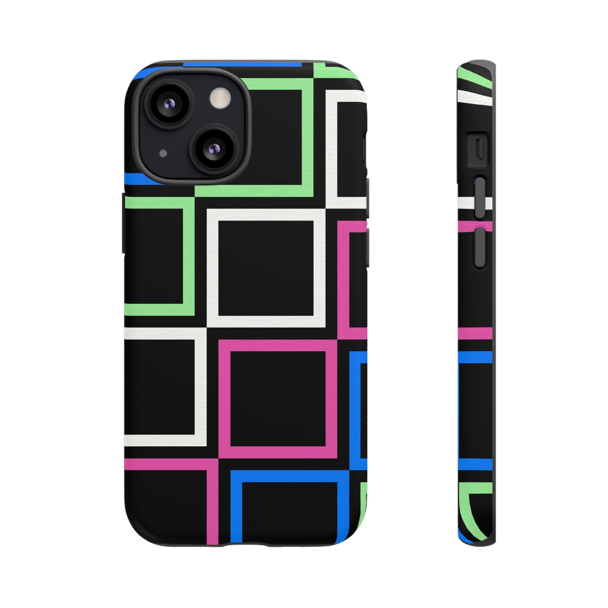 Colorful Geometric Phone Case - Tough Cases, Durable Cover, Stylish Accessory, Gift for Her, Tech Lover