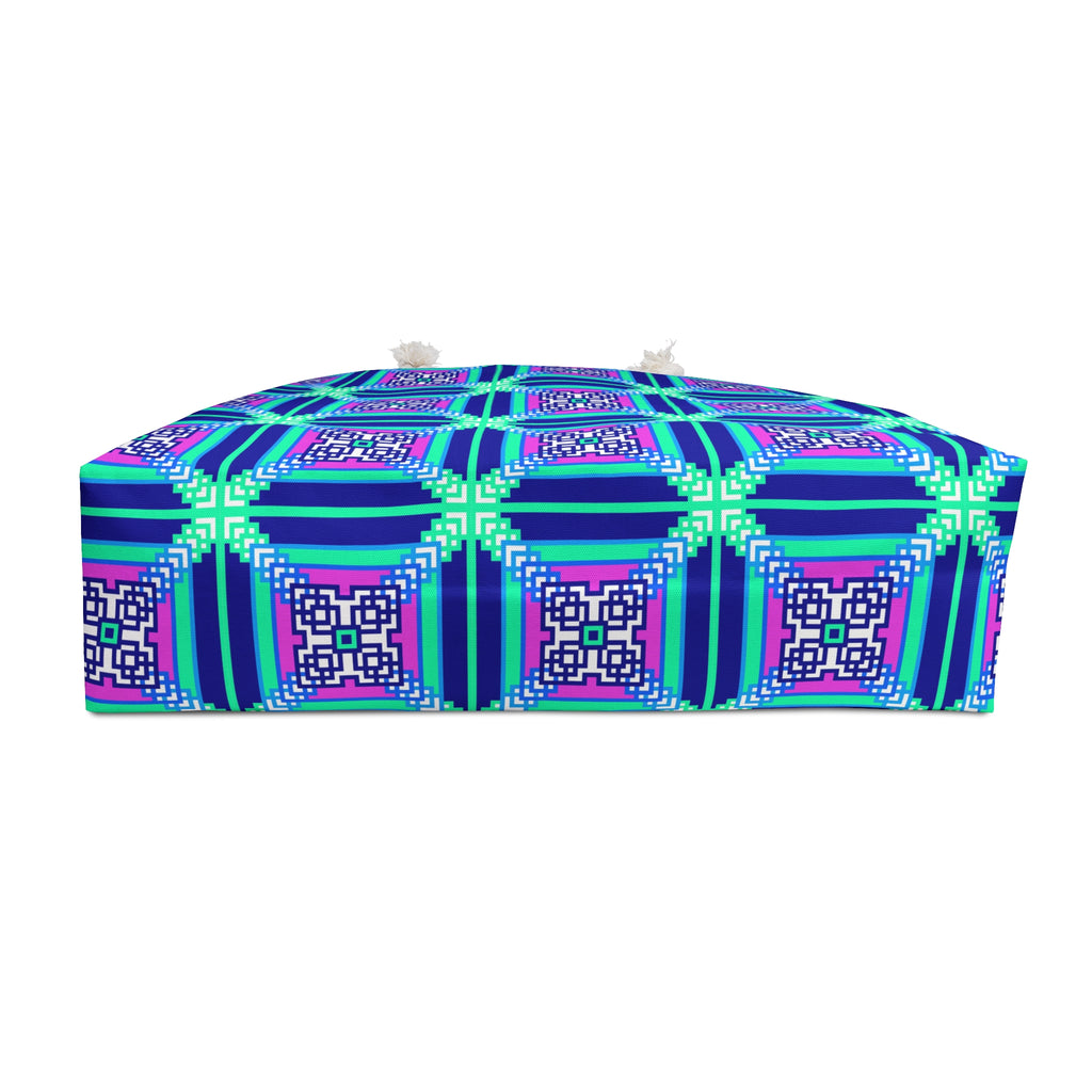 Vibrant Geometric Weekender Bag, Stylish Travel Tote, Beach Bag, Overnight Bag, Patterned Luggage, Gift for Travelers