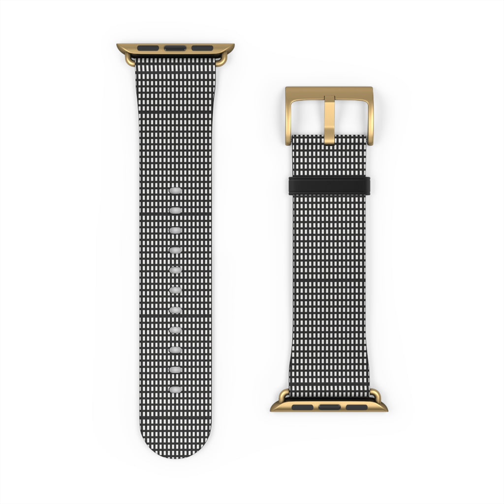 Stylish Black Checkered Watch Band, Modern Accessories, Fitness Trackers, Gift for Him or Her, Apple Watch, Fashionable Wristband