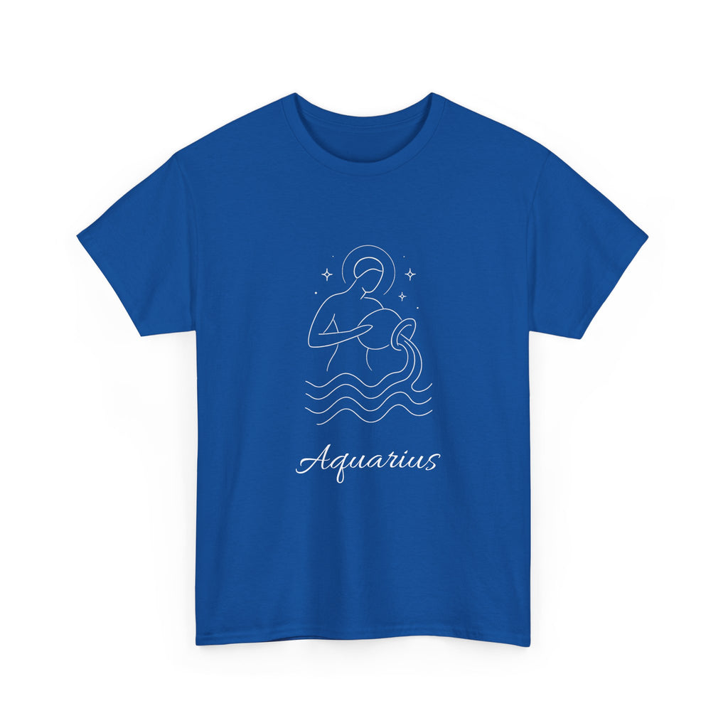 Aquarius Unisex Heavy Cotton Tee, Astrology Shirt, Zodiac Tee, Birthday Gift, Horoscope Apparel, Casual Wear