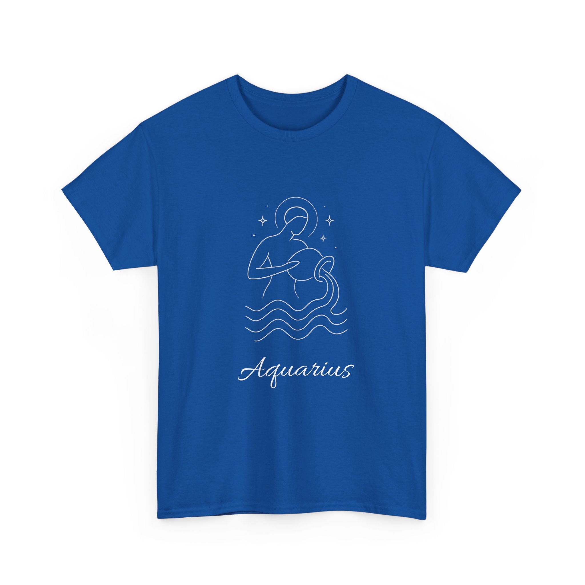 Aquarius Unisex Heavy Cotton Tee, Astrology Shirt, Zodiac Tee, Birthday Gift, Horoscope Apparel, Casual Wear