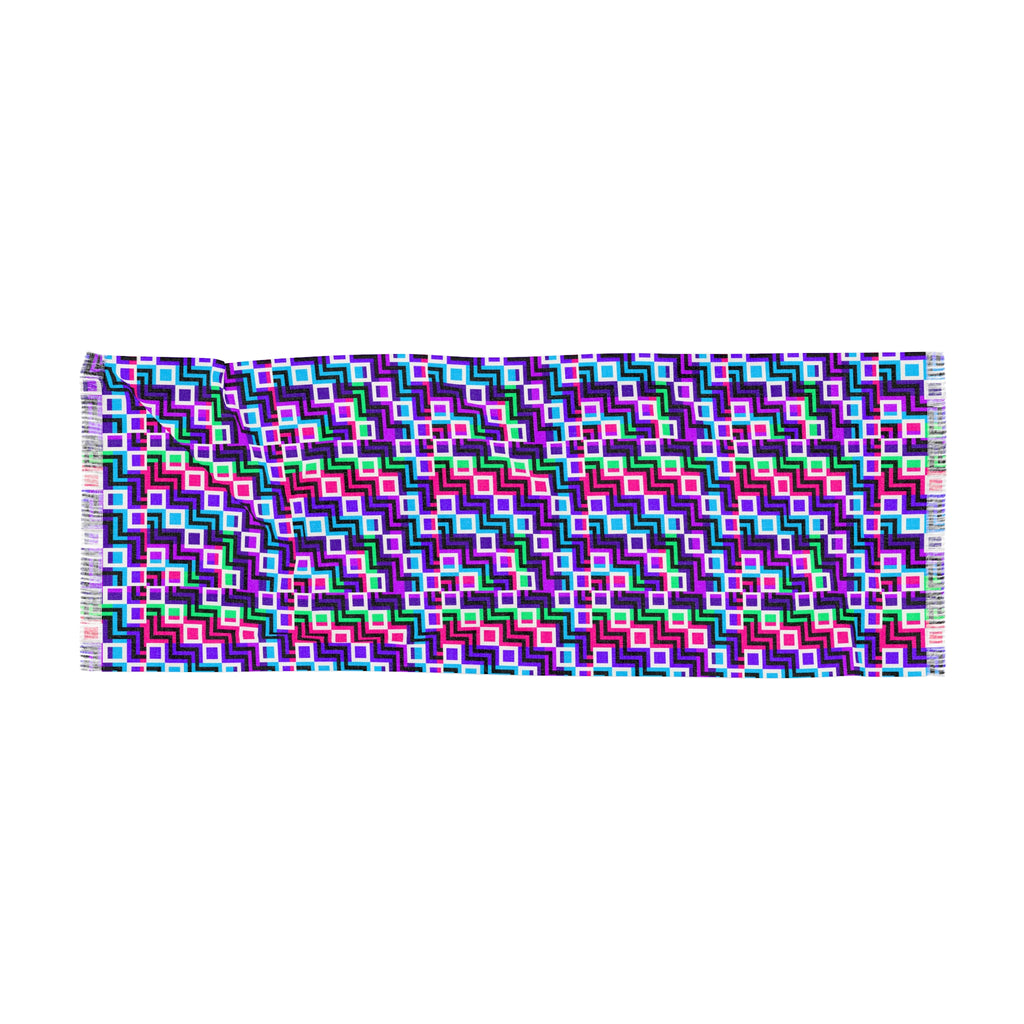 Colorful Geometric Light Scarf, Boho Fashion Accessory for Spring, Summer, Festival Wear, Gift for Her, Casual Wrap