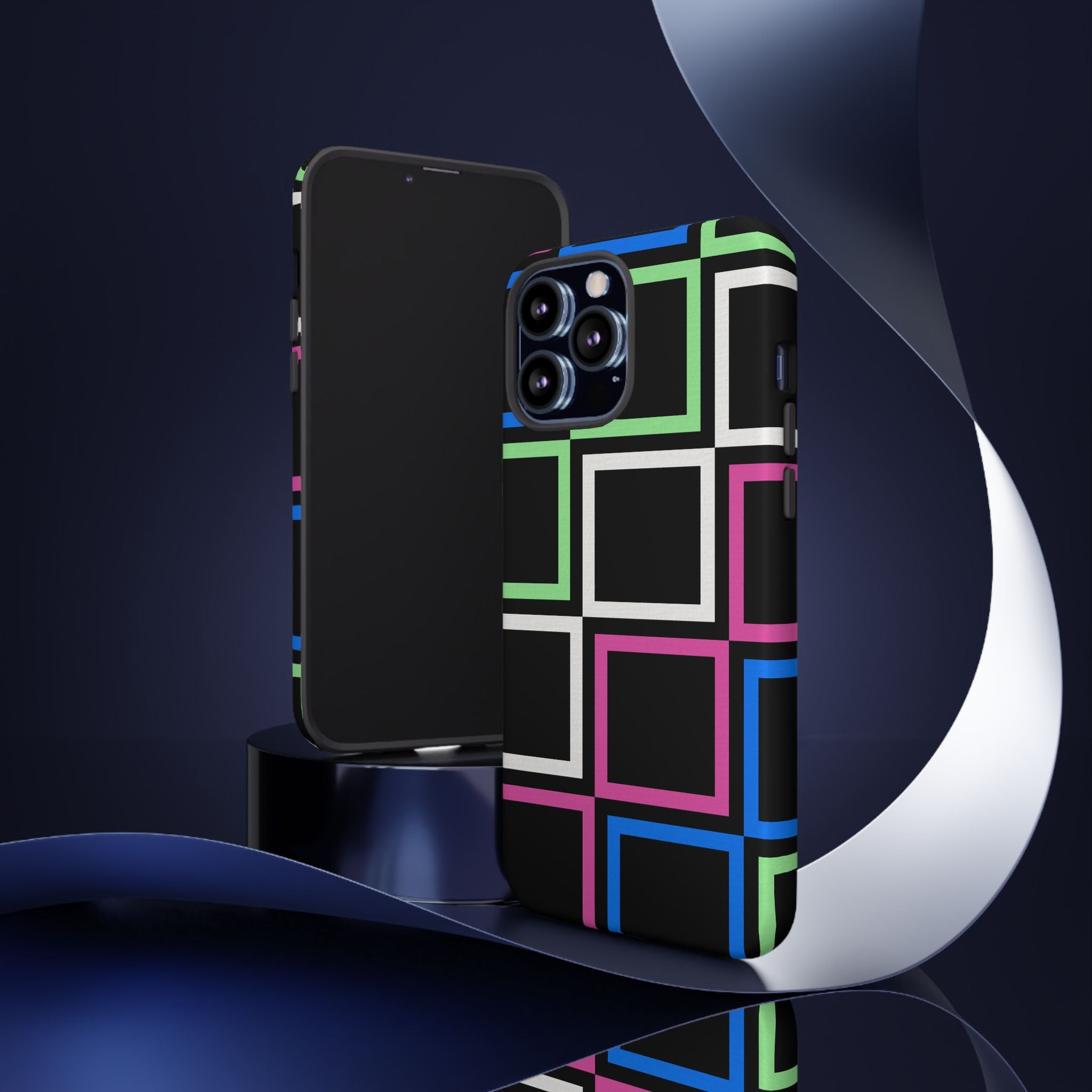 Colorful Geometric Phone Case - Tough Cases, Durable Cover, Stylish Accessory, Gift for Her, Tech Lover