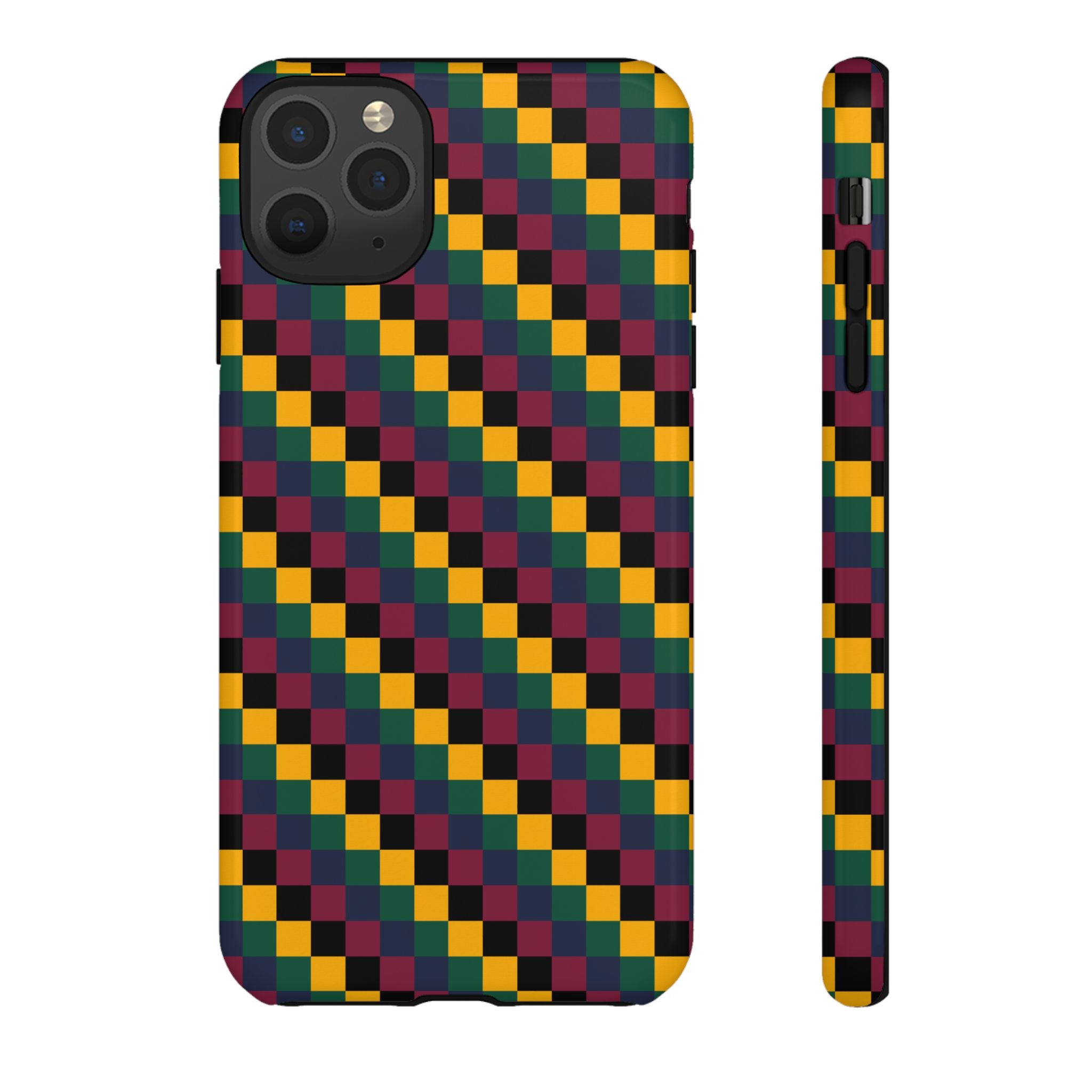 Colorful Checkered Phone Case, Tough Phone Cover, Unique Phone Accessory, Geometric Design, Gift for Tech Lovers, Stylish Protection