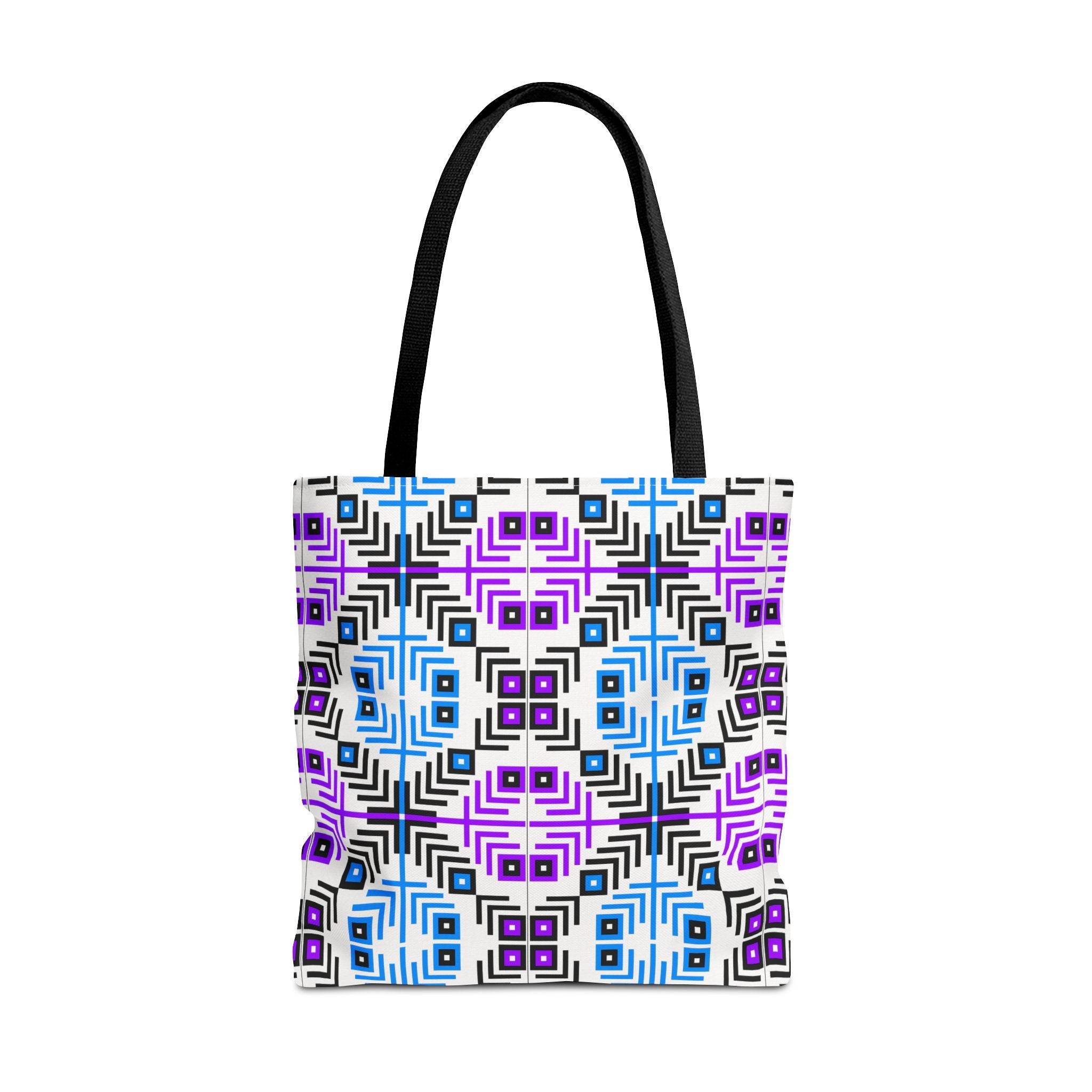 Colorful Geometric Tote Bag for Everyday Use, Shopping, Travel, Beach, Gym Tote, Gift for Her, Stylish Hot Pink & Blue Pattern