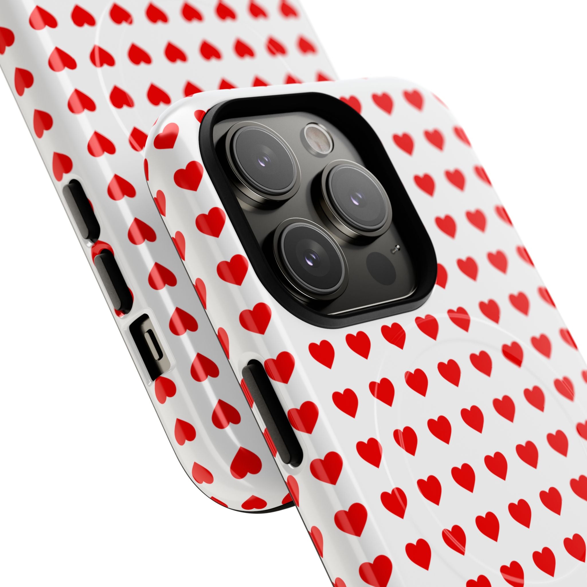 Heart Pattern Phone Case, Tough Magnetic Case, Cute Phone Cover, Valentine Gift, Stylish Accessory