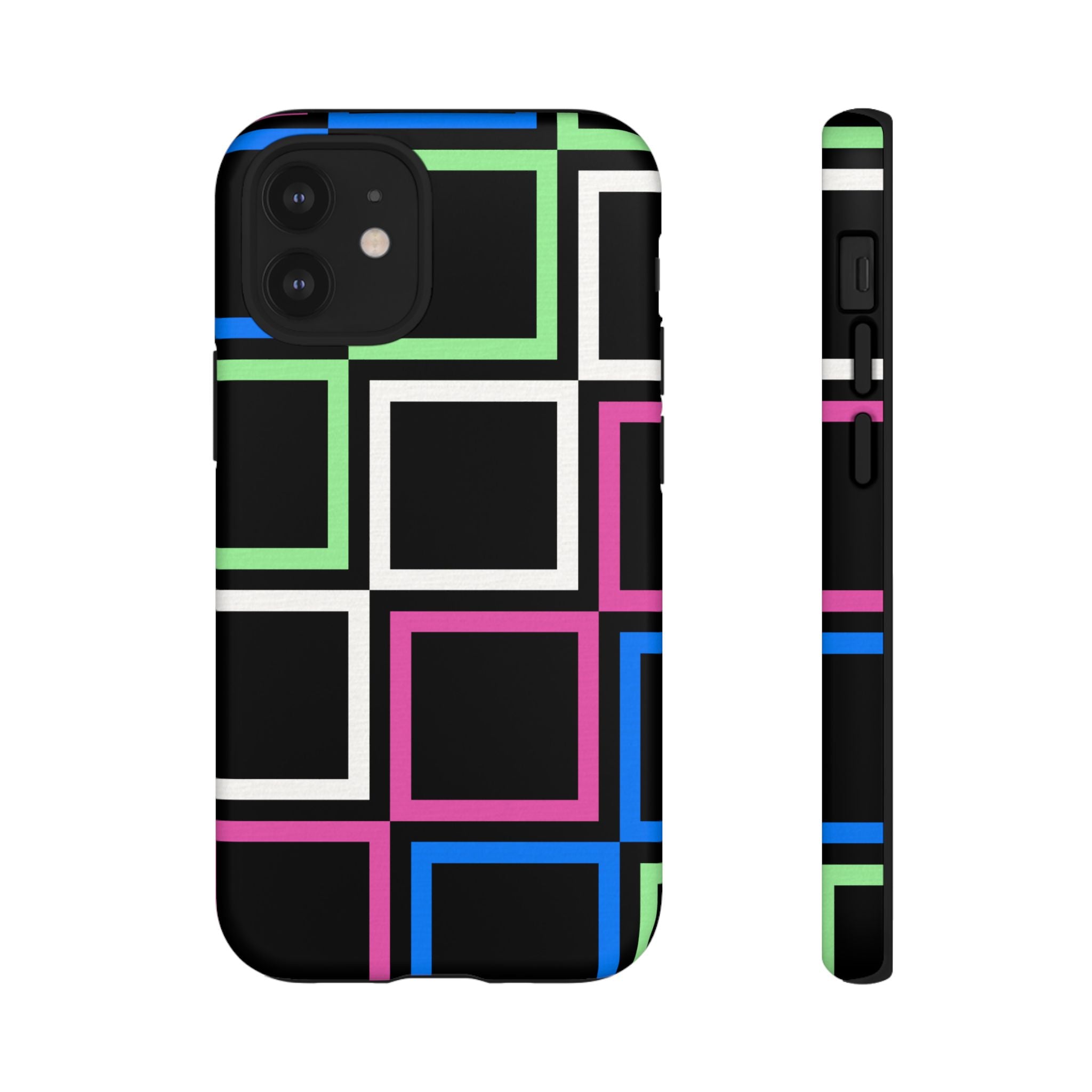 Colorful Geometric Phone Case - Tough Cases, Durable Cover, Stylish Accessory, Gift for Her, Tech Lover
