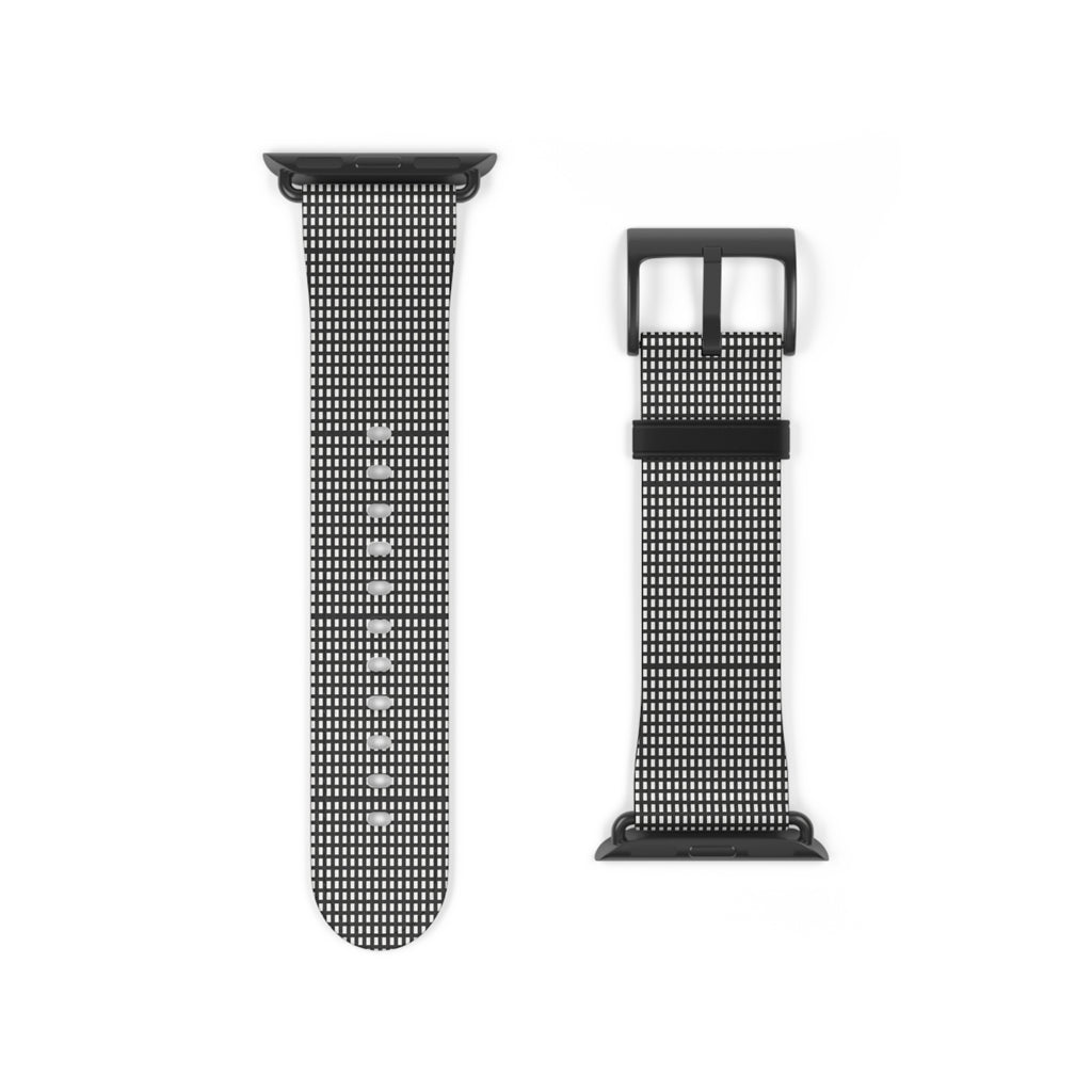 Stylish Black Checkered Watch Band, Modern Accessories, Fitness Trackers, Gift for Him or Her, Apple Watch, Fashionable Wristband
